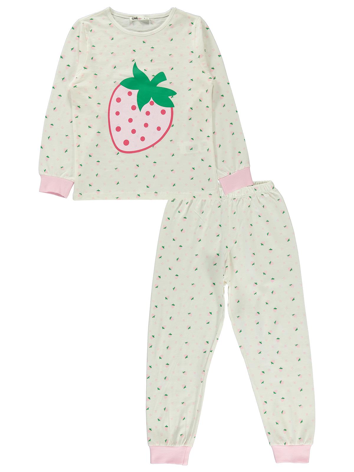 Civil Girls Kız Çocuk Pijama Takımı 6-9 Yaş Ekru