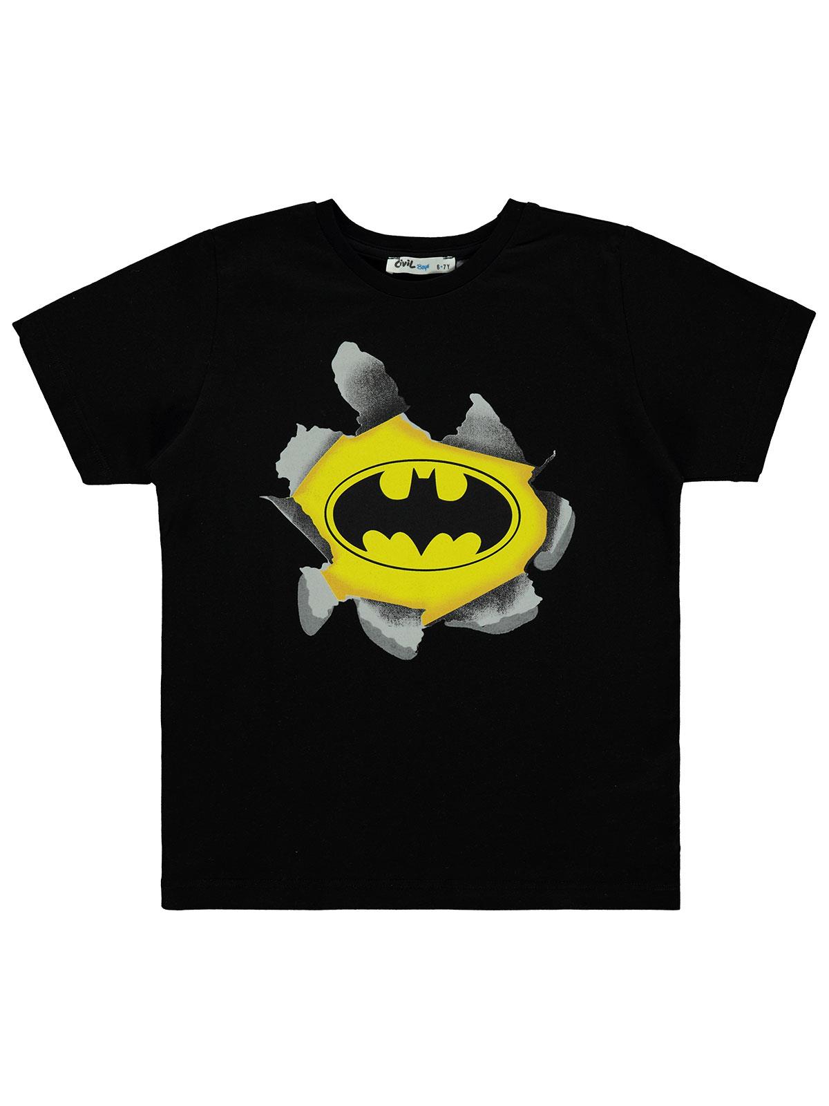 Batman Erkek Çocuk Tişört 6-9 Yaş Siyah