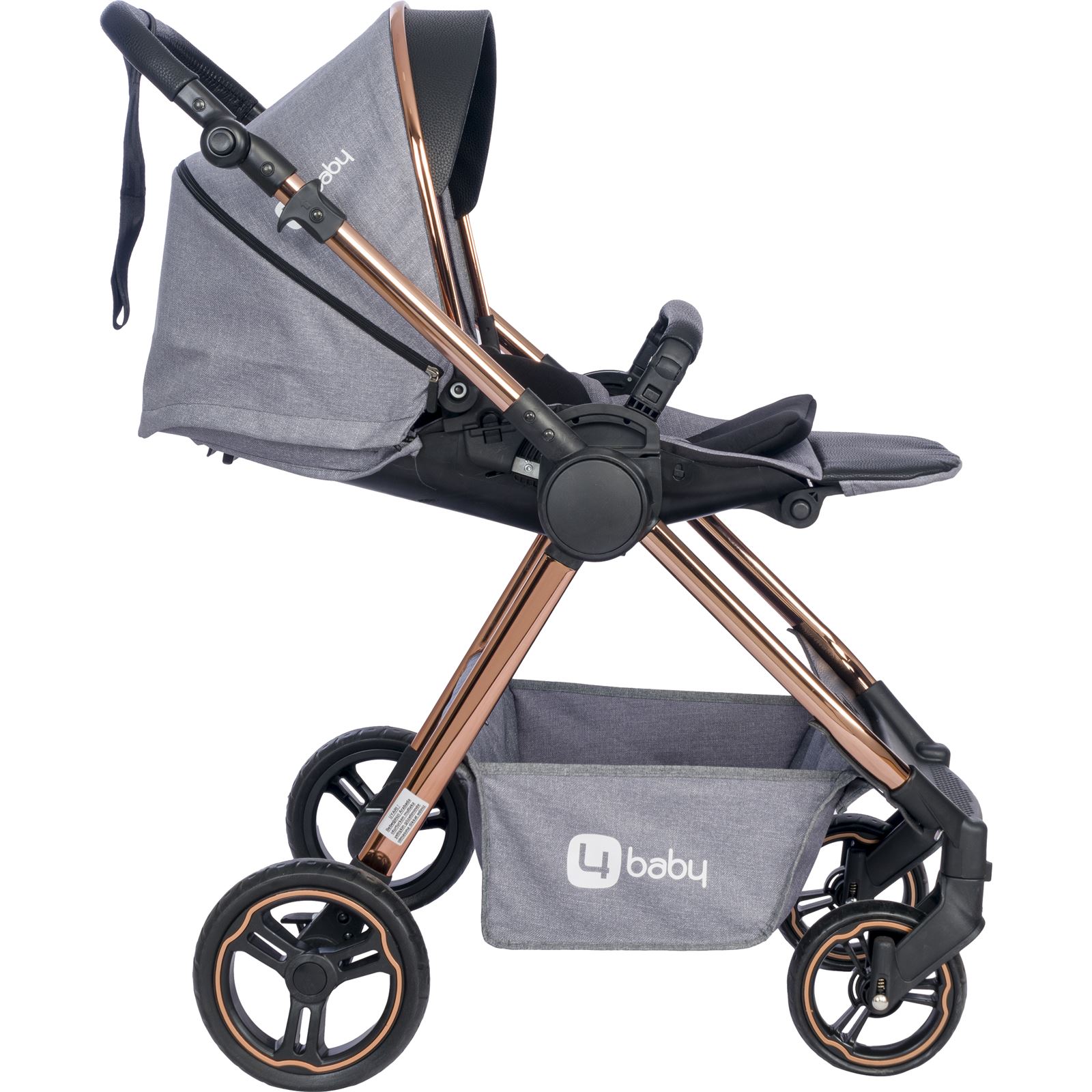 4 Baby Bagi Premium Bronz Travel Sistem Bebek Arabası Gri