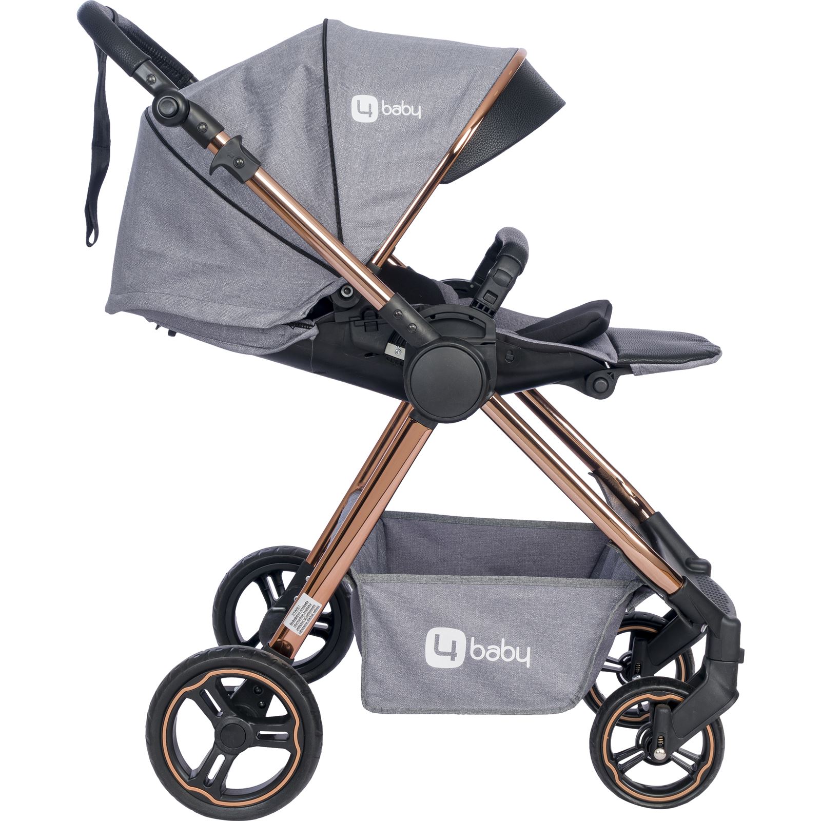 4 Baby Bagi Premium Bronz Travel Sistem Bebek Arabası Gri