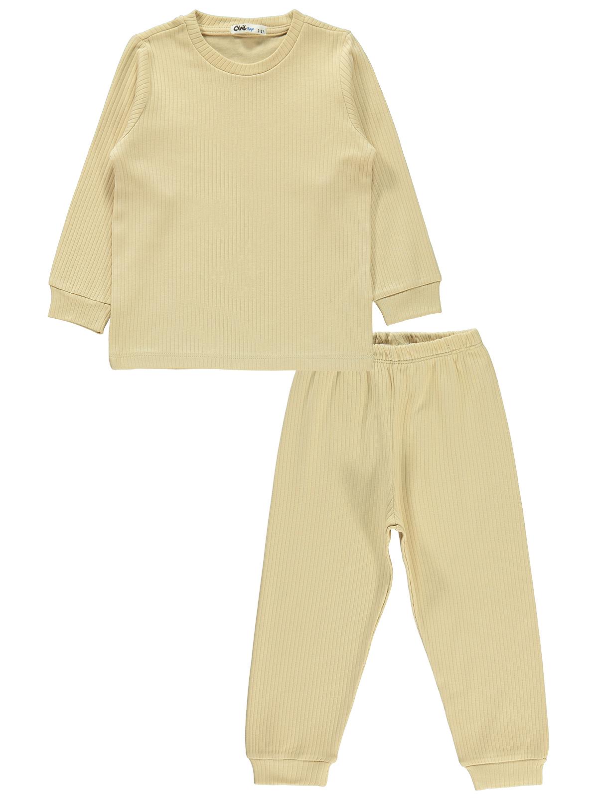 Civil Boys Erkek Çocuk Pijama Takımı 2-5 Yaş Taş Rengi