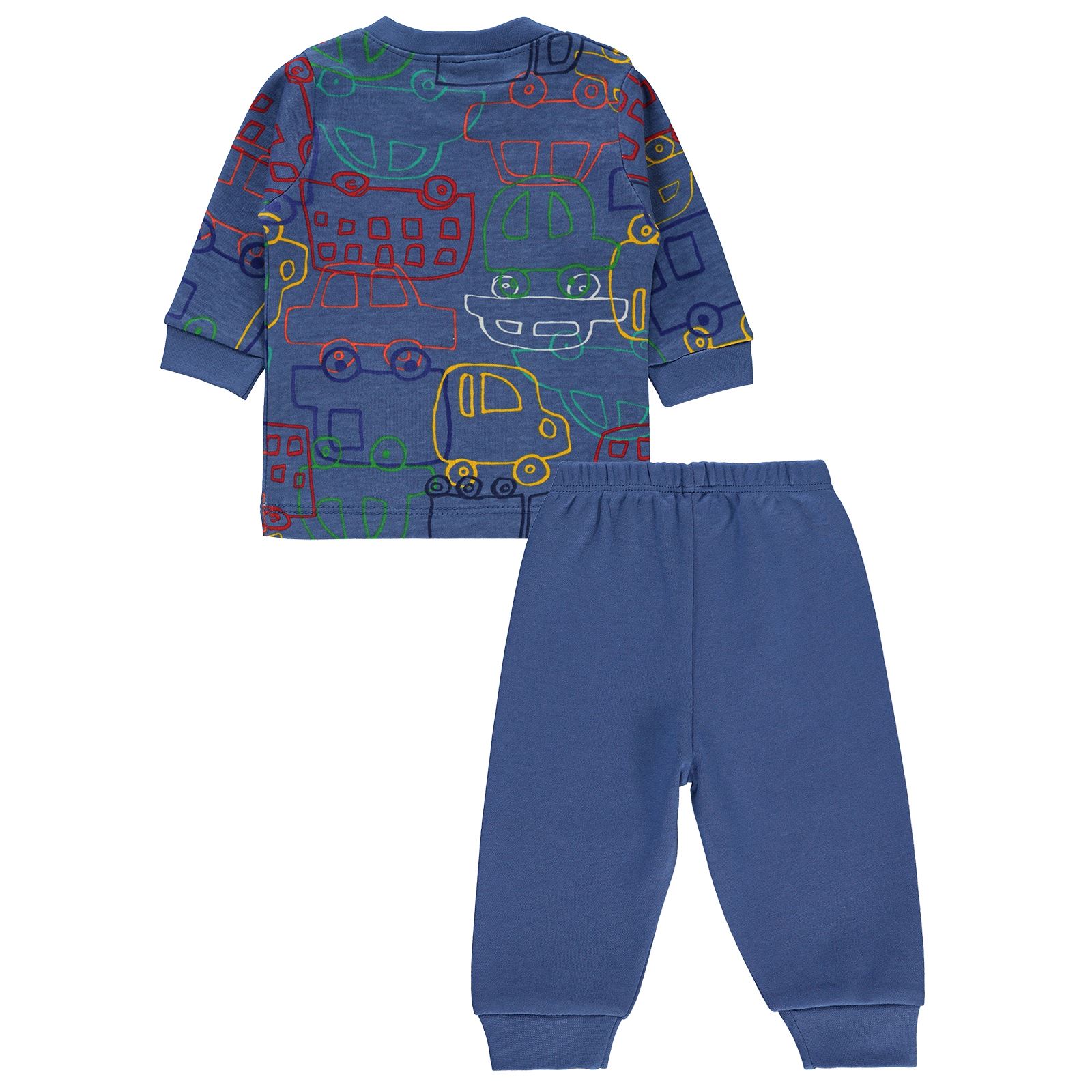 Civil Baby Erkek Bebek Pijama Takımı 1-9 Ay Saks Mavisi 
