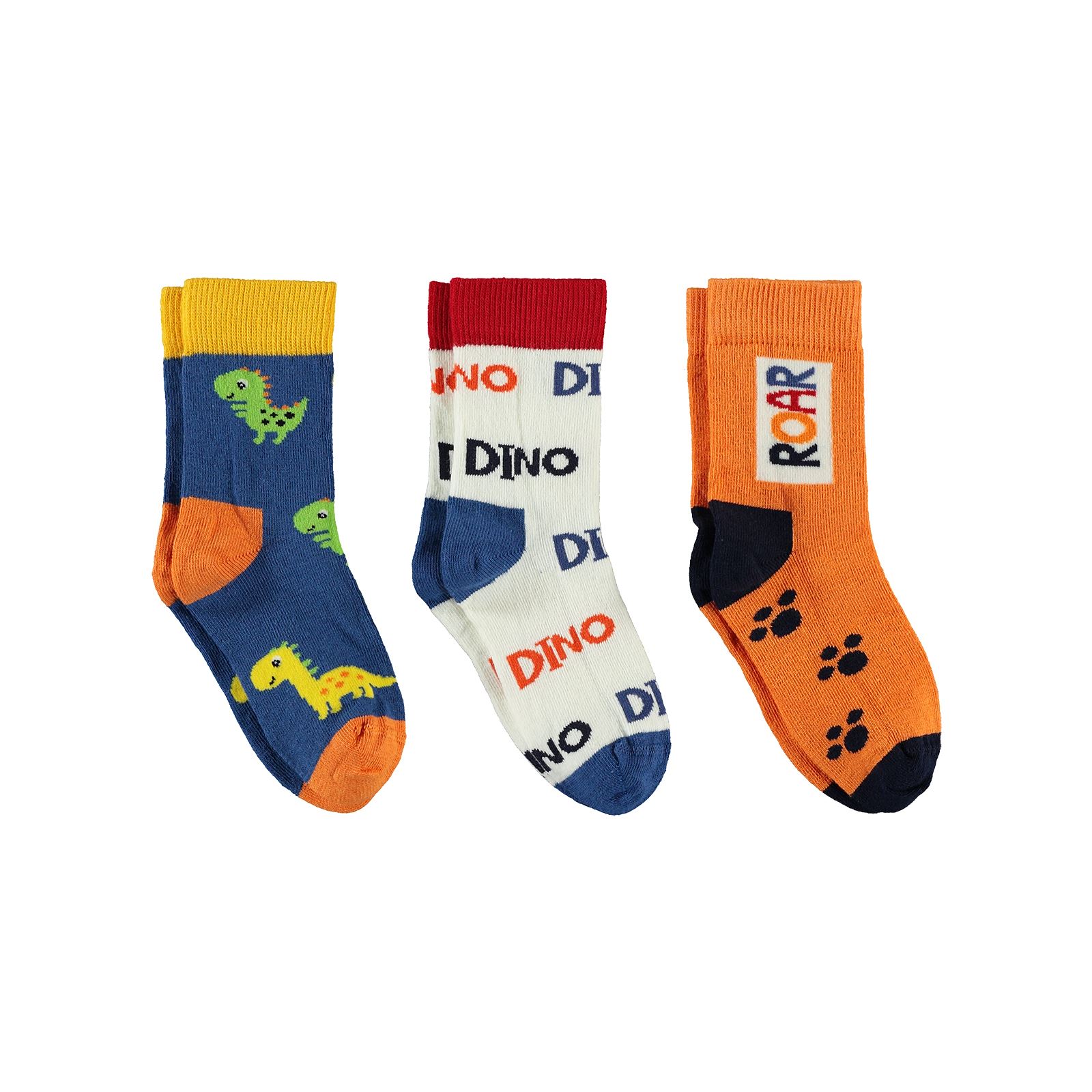 Civil Socks Erkek Çocuk 3'lü Patik Çorap 3-9 Yaş Turuncu