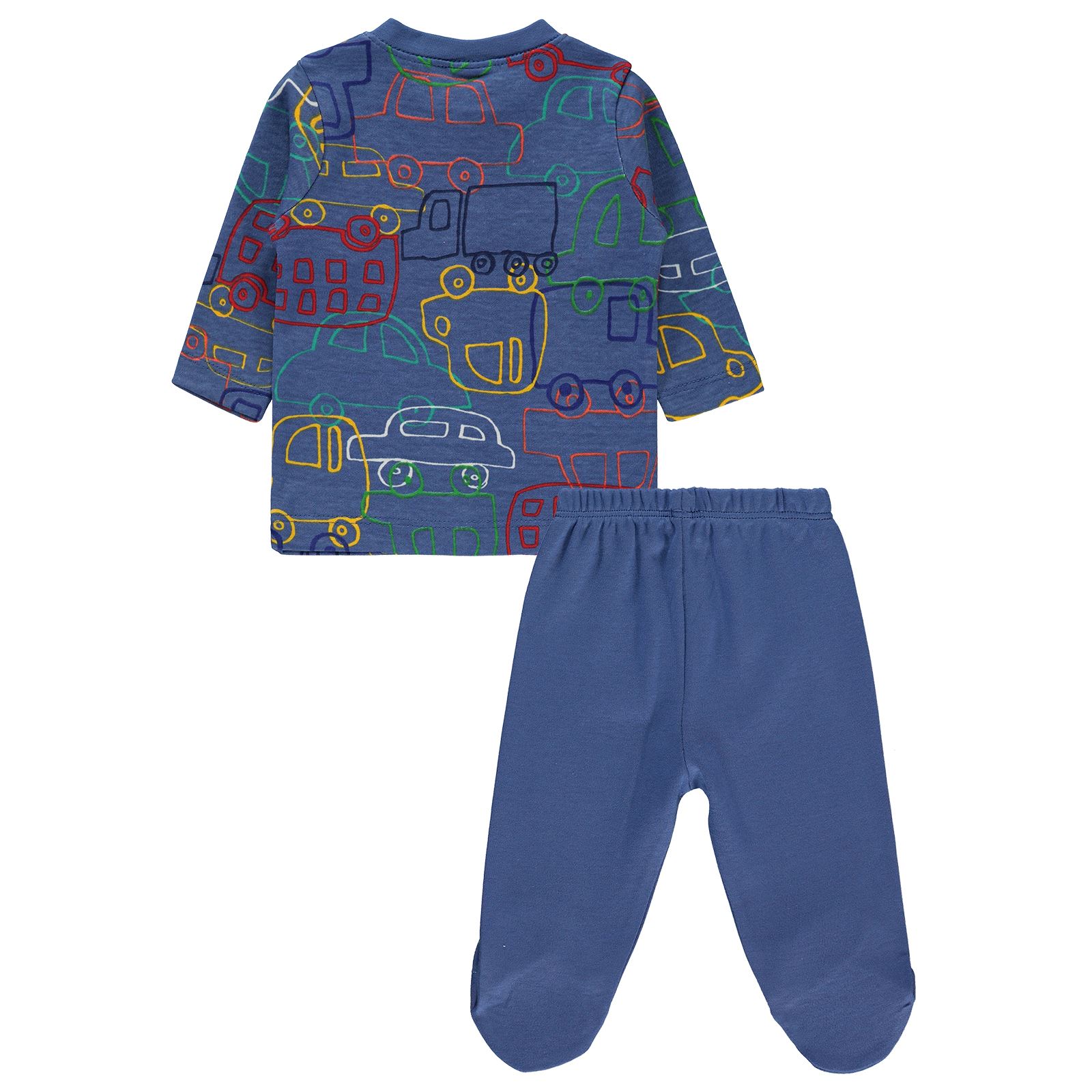 Civil Baby Erkek Bebek Pijama Takımı 1-6 Ay Saks Mavisi