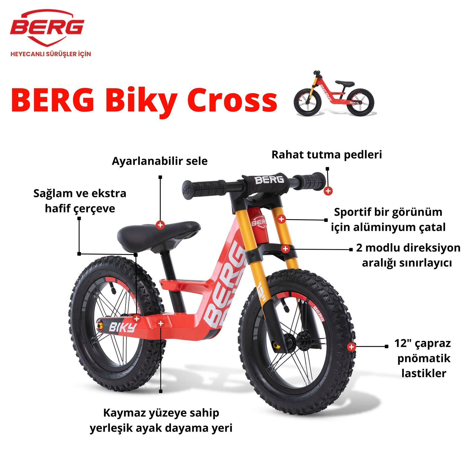 Berg Biky Cross Denge Bisikleti Kırmızı