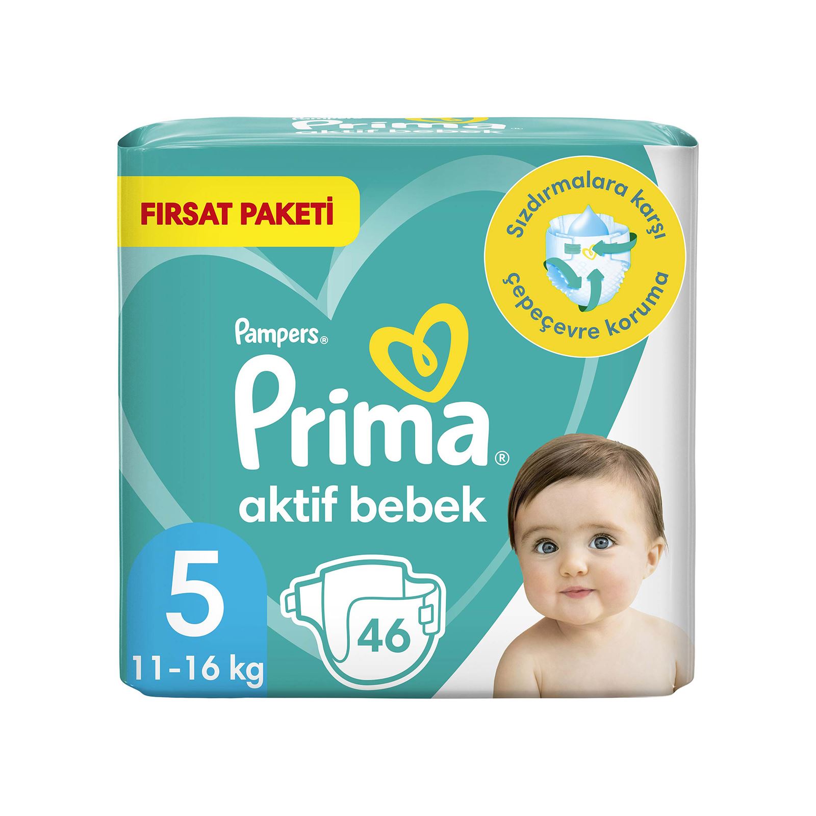 Prima Bebek Bezi Aktif Bebek 5 Beden Junior 46 Adet Fırsat Paketi