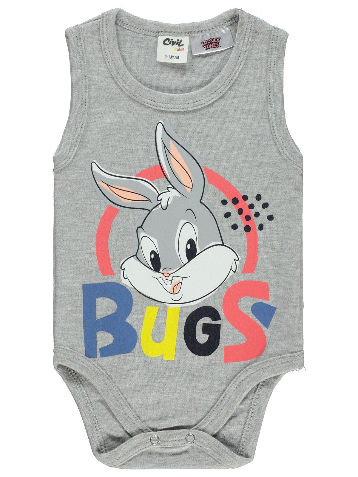 Bugs Bunny Erkek Bebek Çıtçıtlı Badi 0-18 Ay Grimelanj