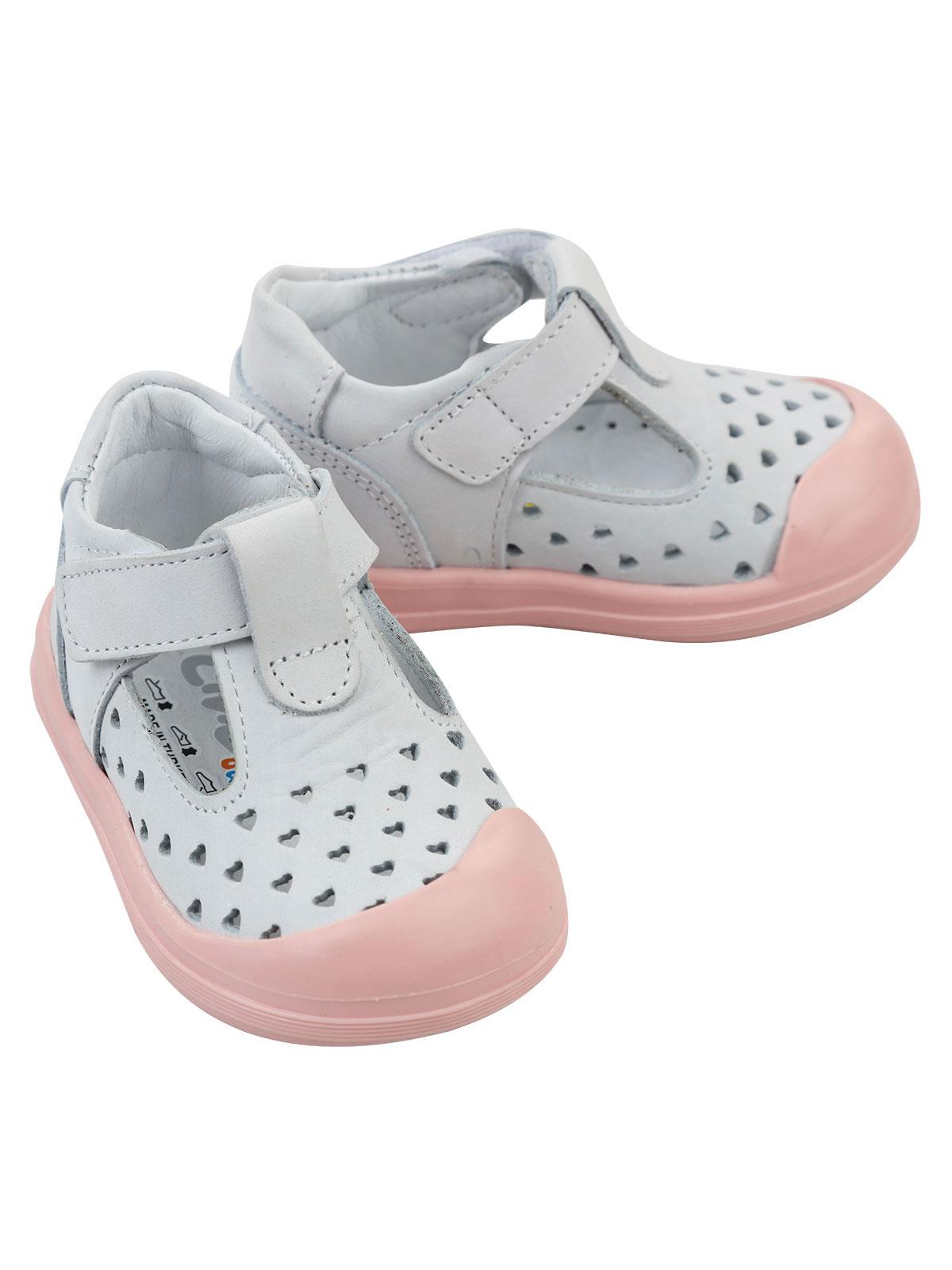 Civil Baby Kız Bebek Deri İlkadım Ayakkabısı 19-21 Numara Beyaz