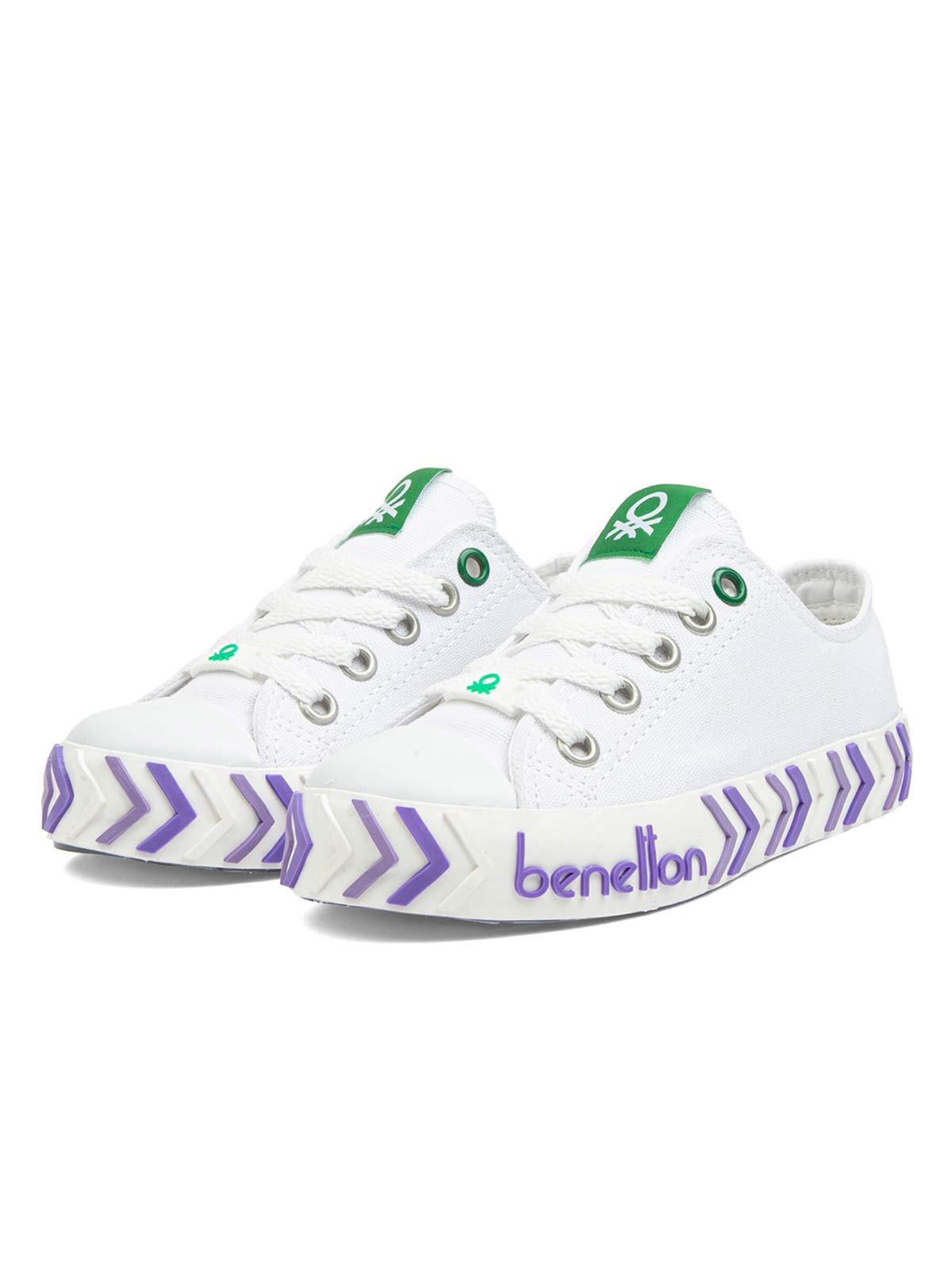 Benetton Kız Çocuk Spor Ayakkabı 31-35 Numara Beyaz-Lila