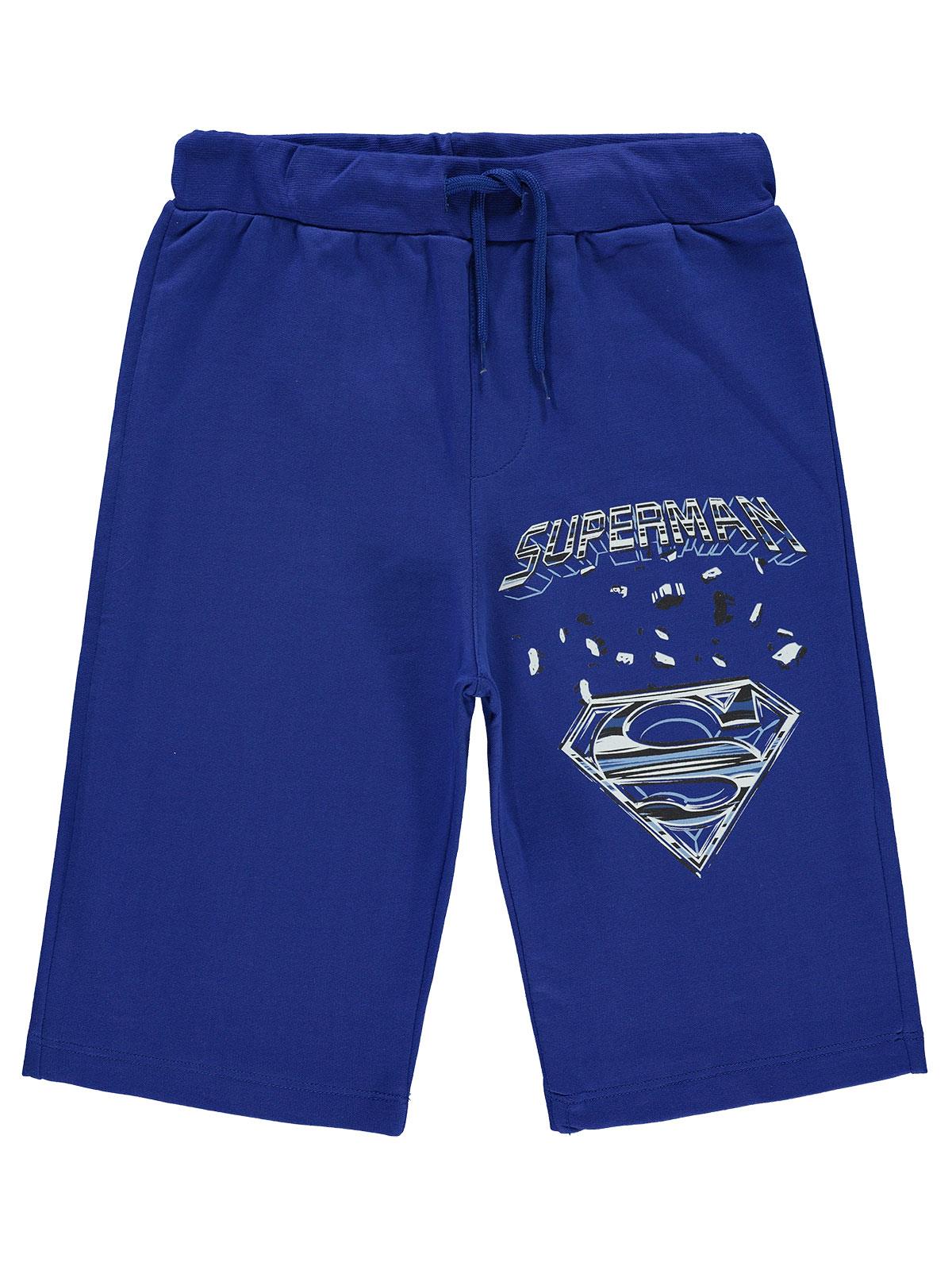 Süperman Erkek Çocuk Kapri 10-13 Yaş Saks Mavisi