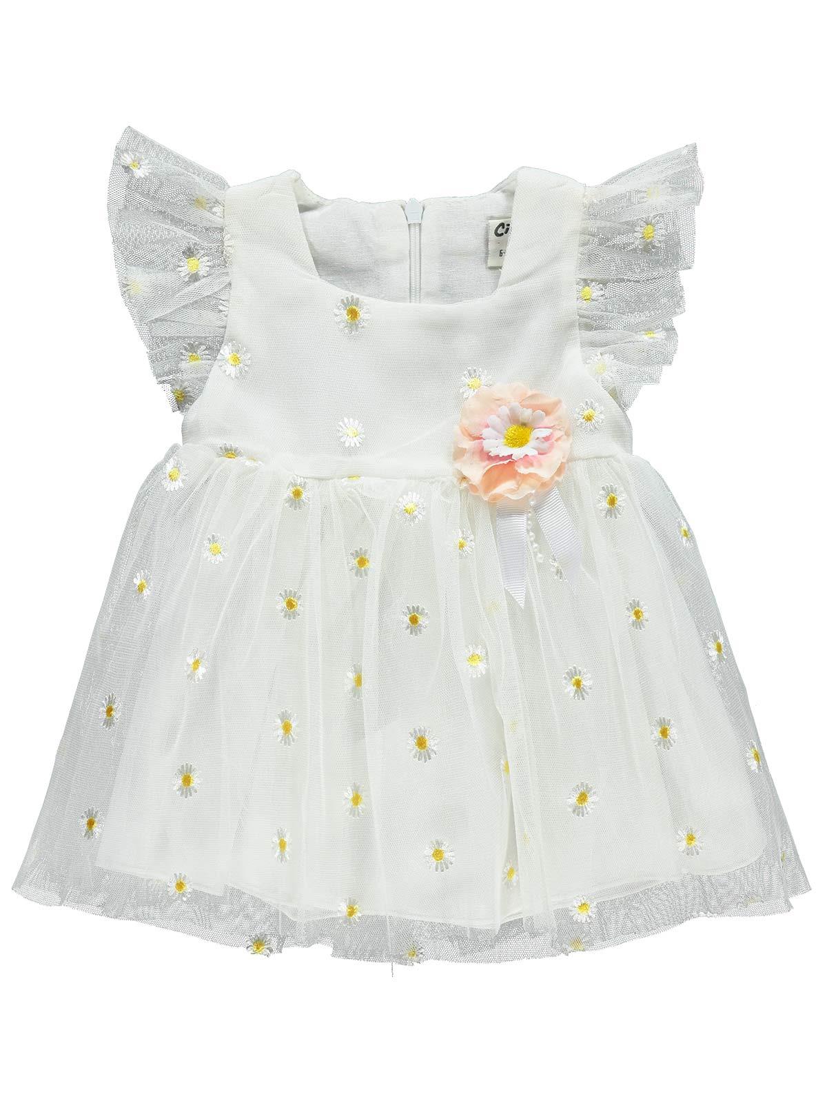 Civil Baby Kız Bebek Elbise 6-18 Ay Ekru