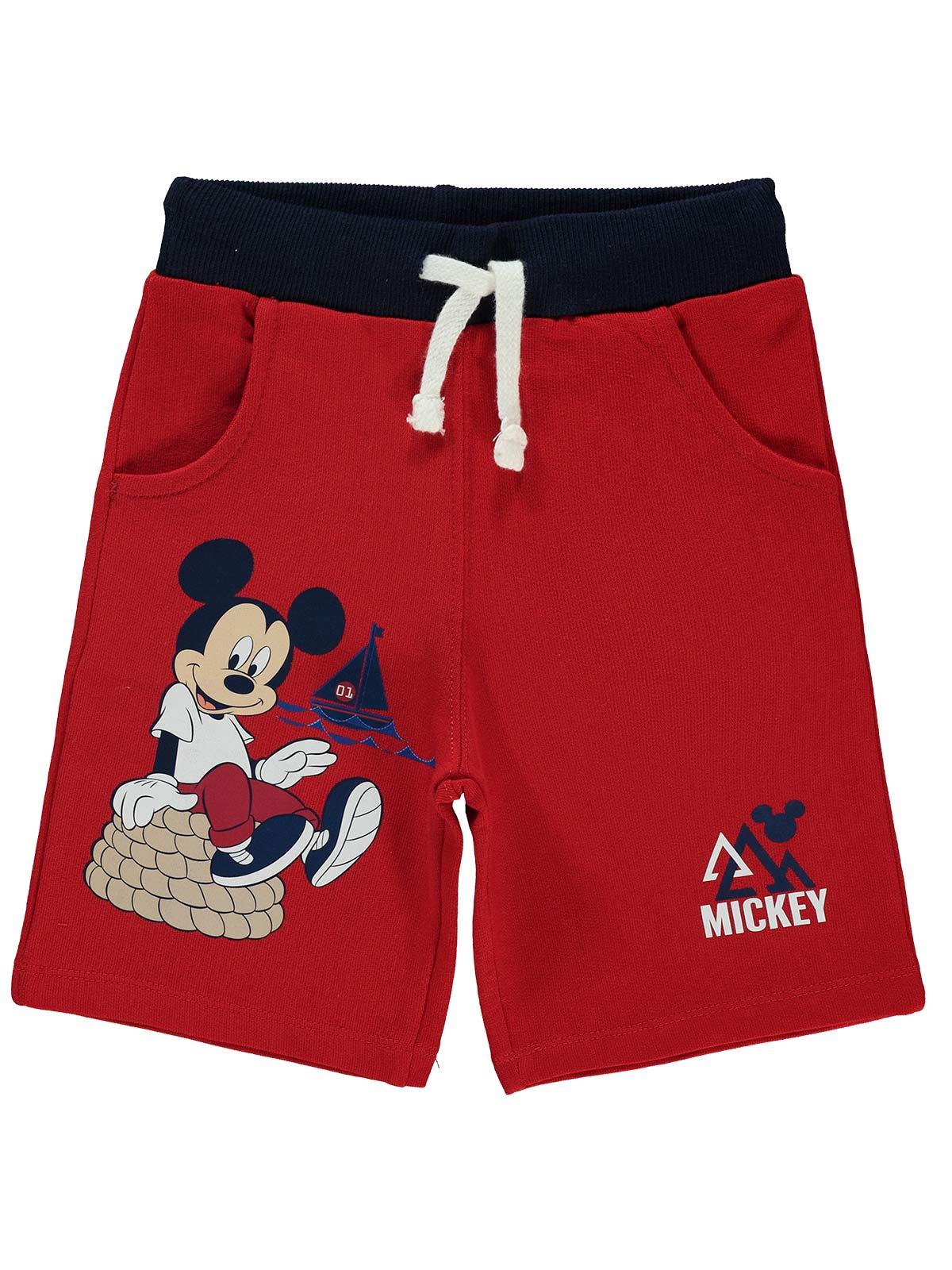 Mickey Mouse Erkek Çocuk Şort 3-7 Yaş Kırmızı