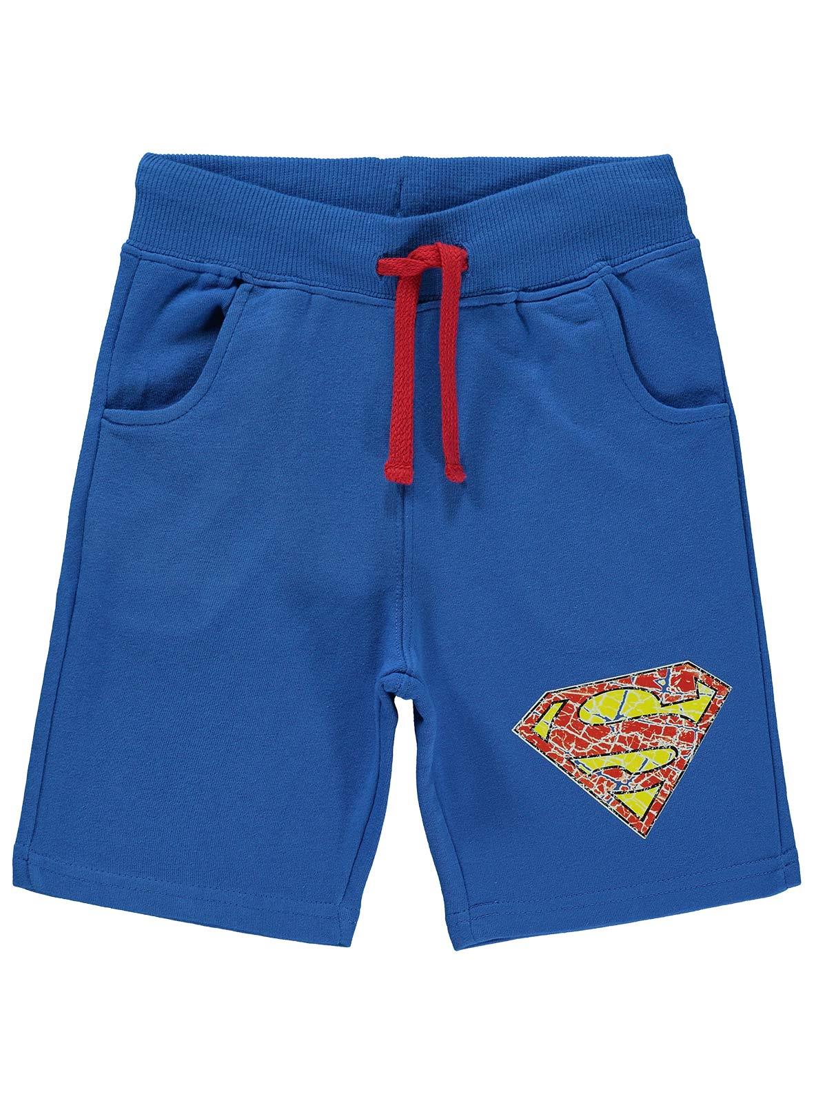 Süperman Erkek Çocuk Şort 3-9 Yaş Mavi