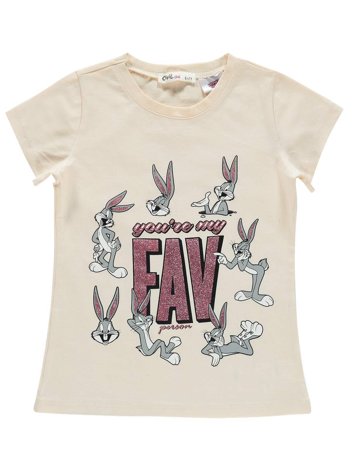 Bugs Bunny Kız Çocuk Tişört 6-9 Yaş Ten Rengi