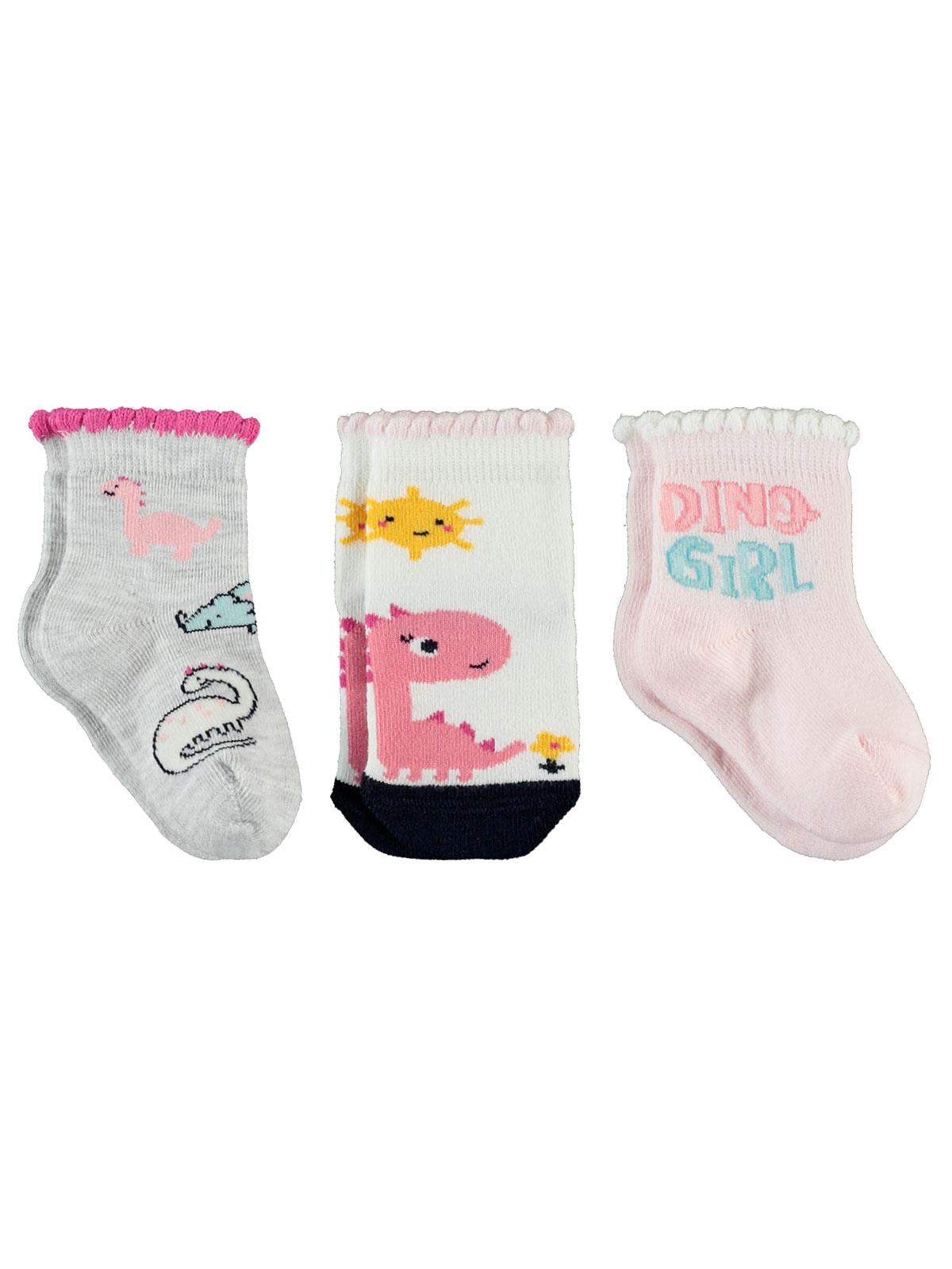 Civil Baby Kız Bebek 3'lü Çorap Set 6-18 Ay Ekru