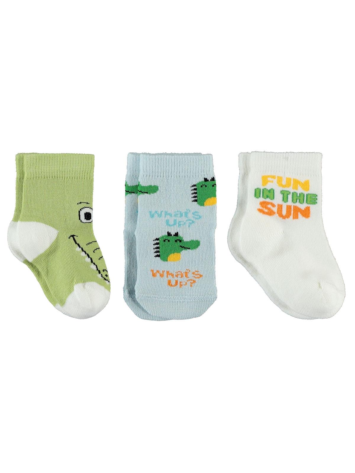 Civil Baby Erkek Bebek 3'lü Çorap Set 6-18 Ay Yeşil
