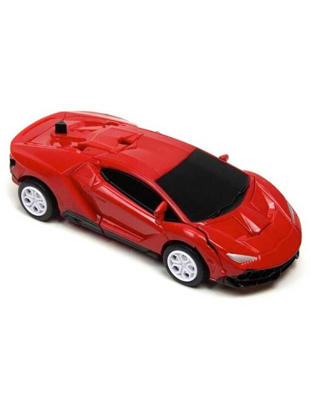 Vardem Tek Tuşla Robota Dönüşen Metal Çekbırak Lamborghini Araba 1:32 Kırmızı