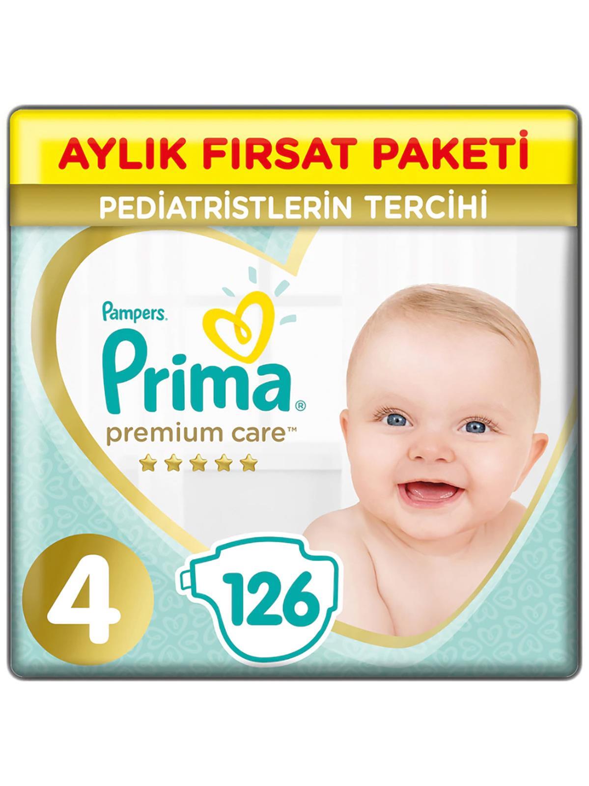 Prima Premium Care 4 Beden Bebek Bezi 126 Adet Maxi Aylık Fırsat Paketi