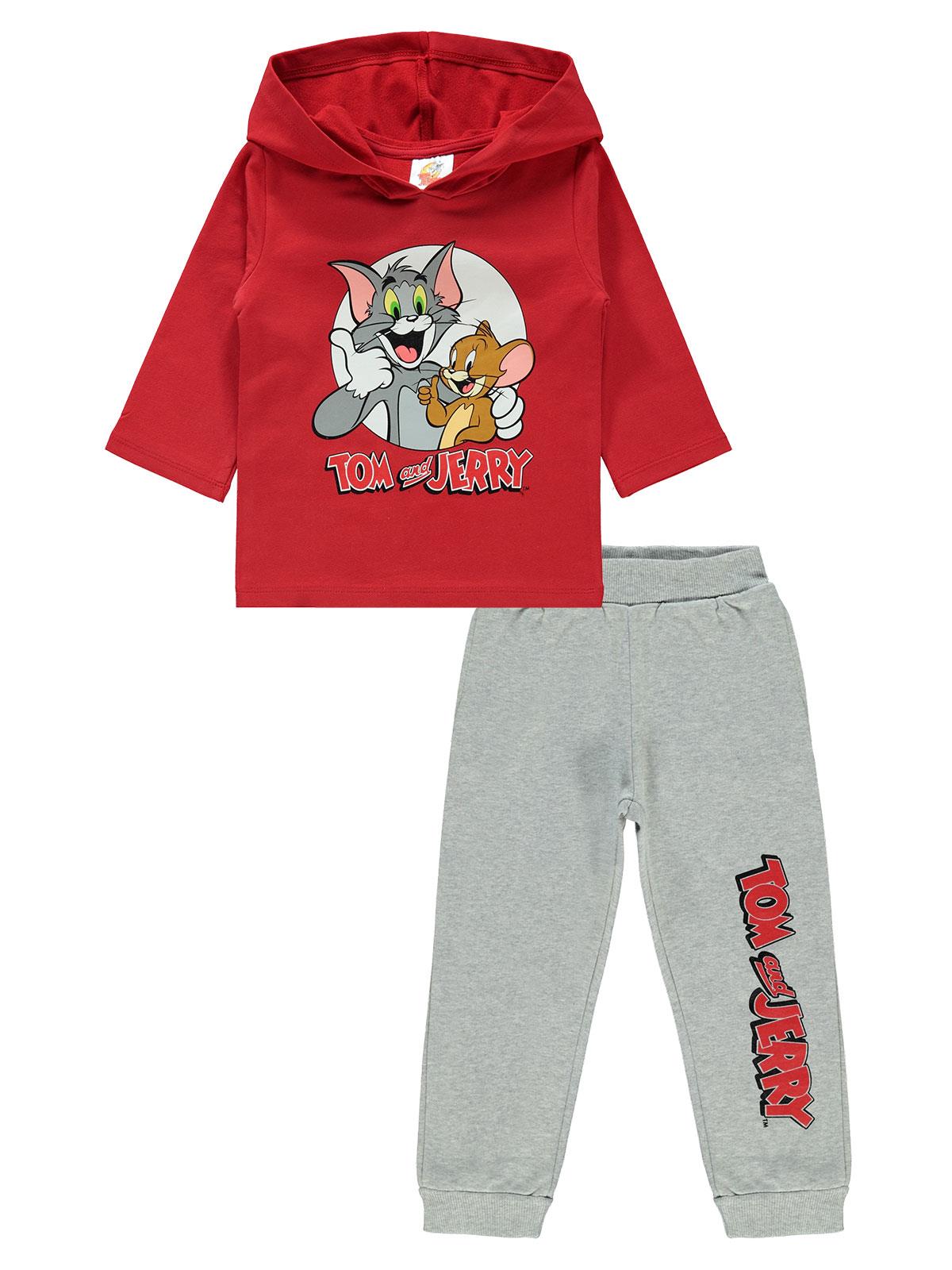 Tom And Jerry Erkek Çocuk Eşofman Takımı 3-9 Yaş Kırmızı