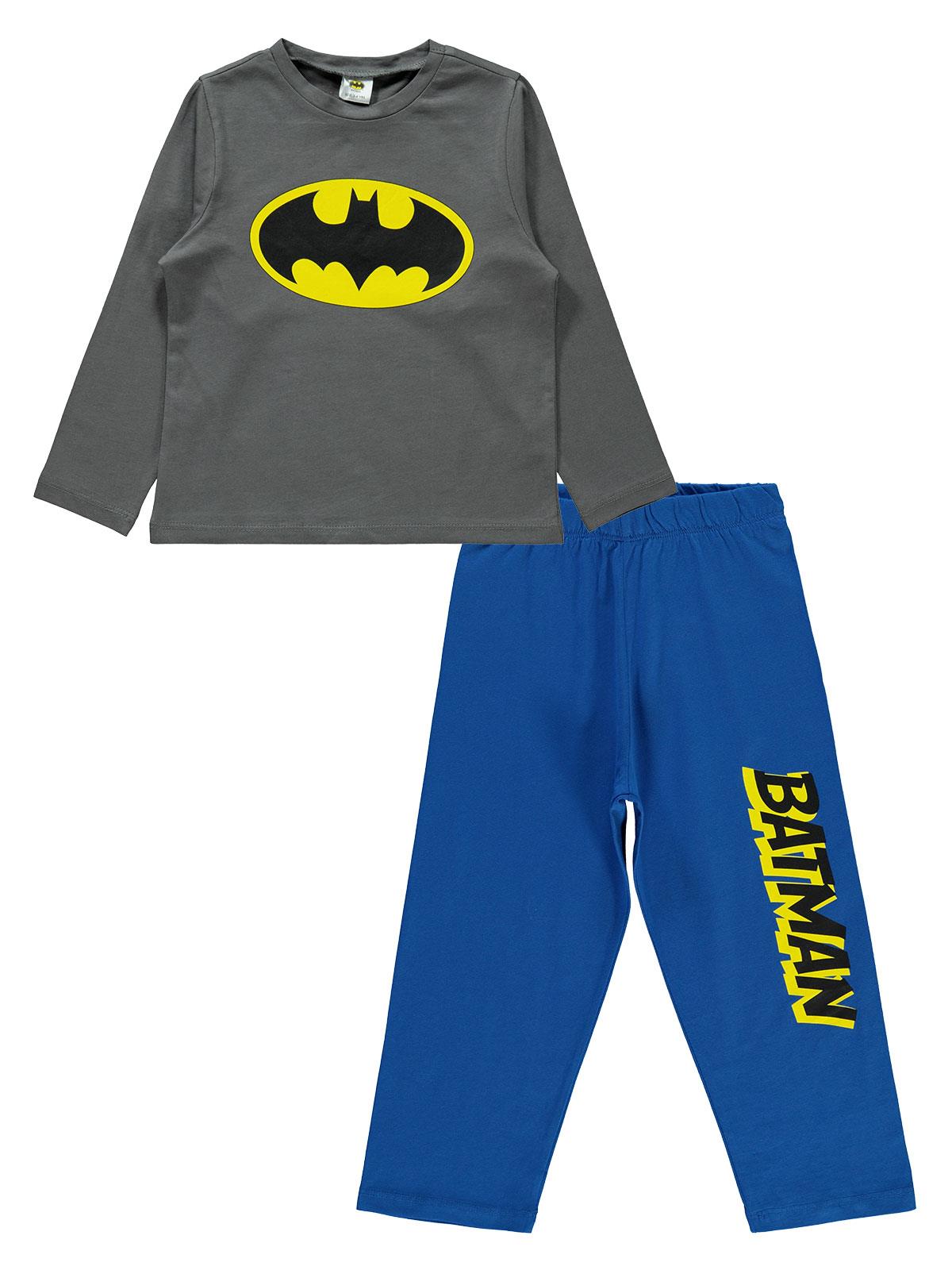 Batman Erkek Çocuk Pijama Takımı 3-9 Yaş Gri
