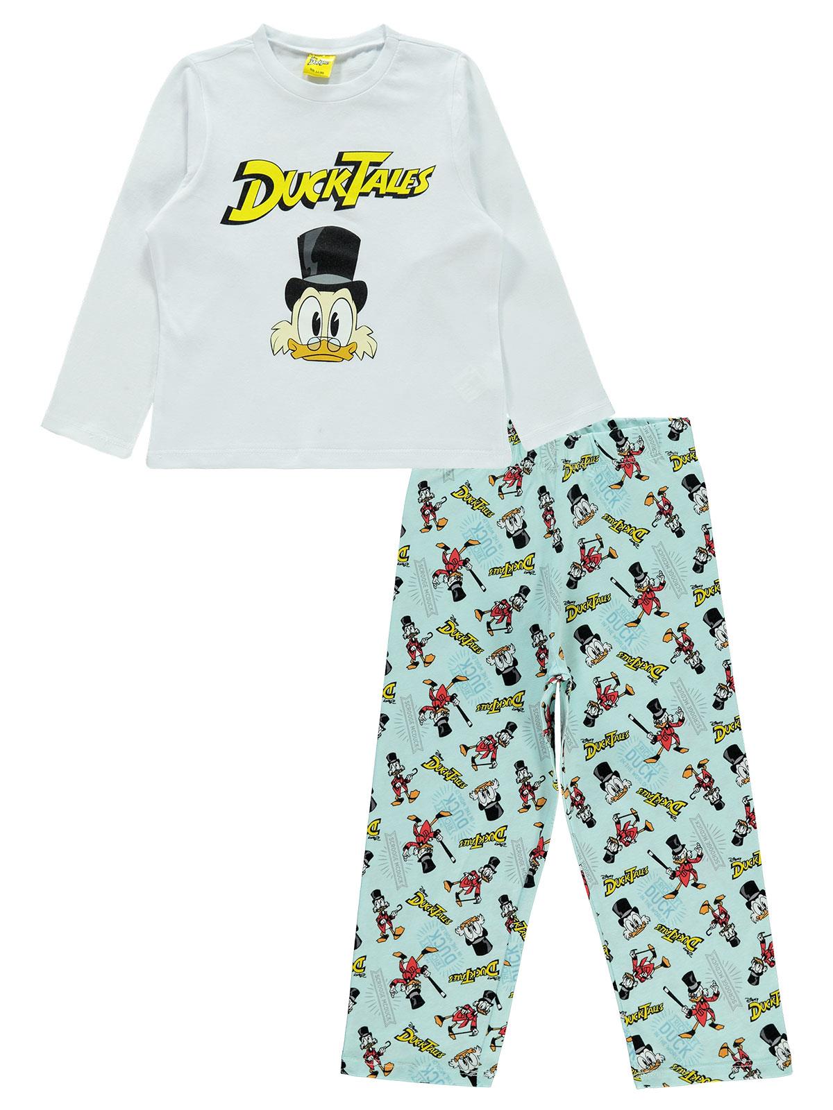 Duck Tales Erkek Çocuk Pijama Takımı 3-9 Yaş Beyaz