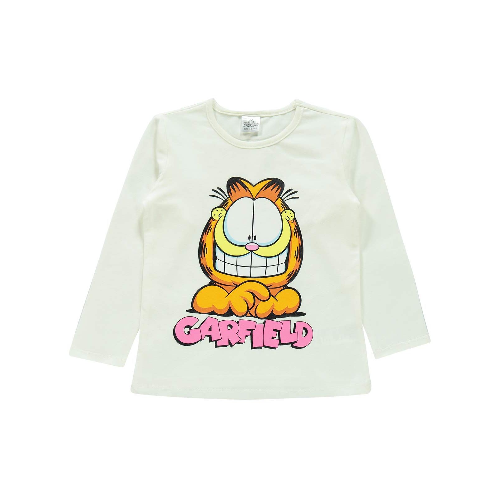 Garfield Kız Çocuk Pijama Takmı 3-9 Yaş Ekru