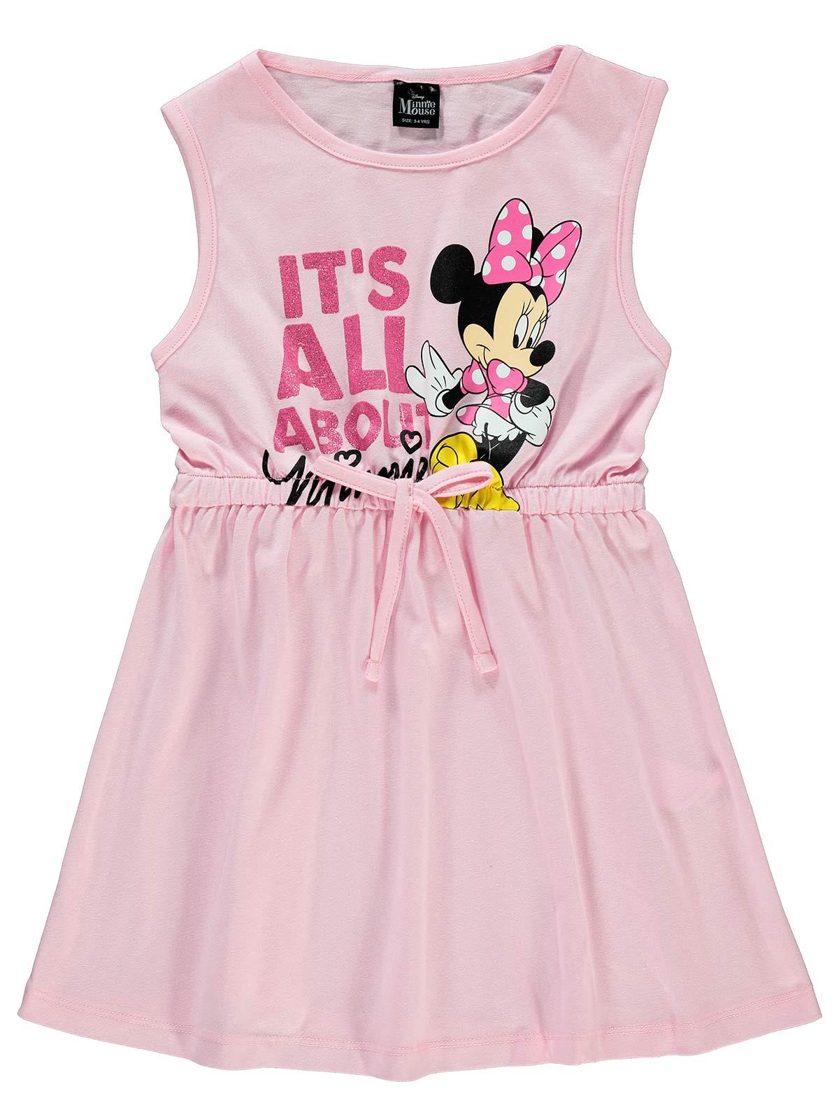 Minnie Mouse Kız Çocuk Elbise 3-9 Yaş Pembe