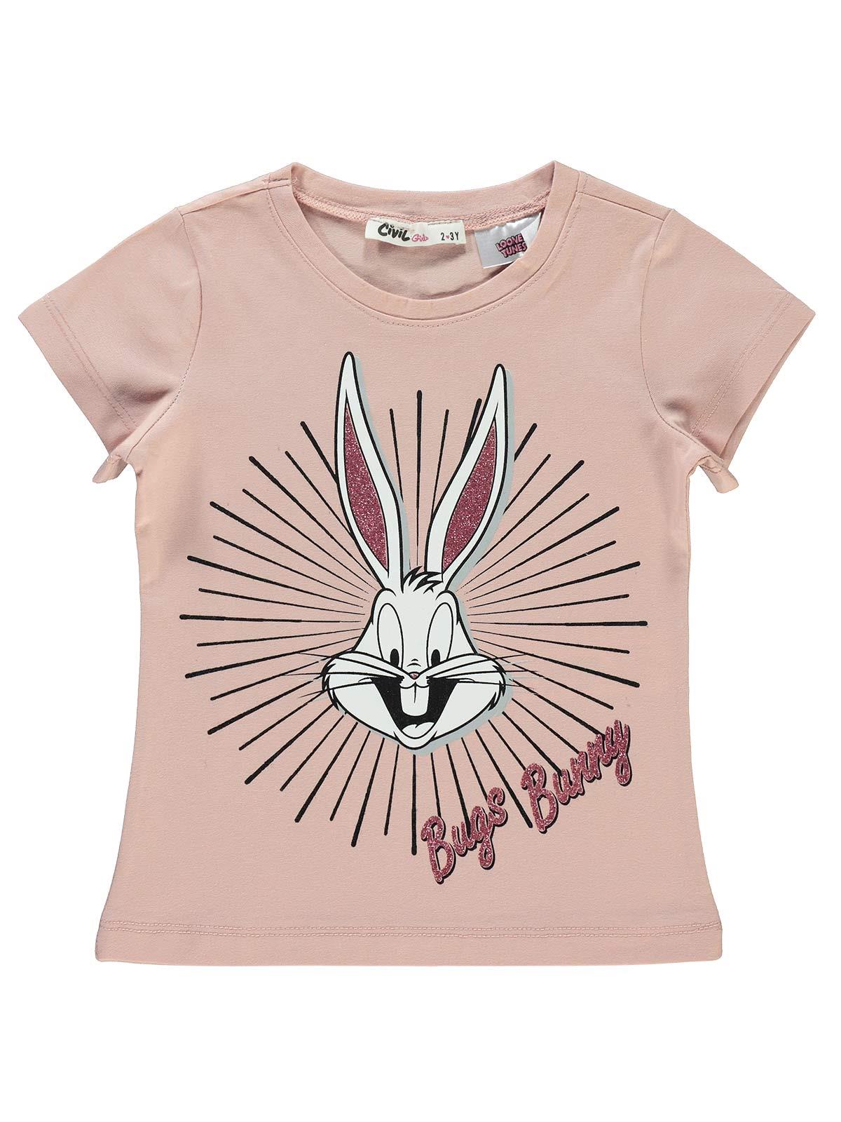 Bugs Bunny Kız Çocuk Tişört 2-5 Yaş Pudra