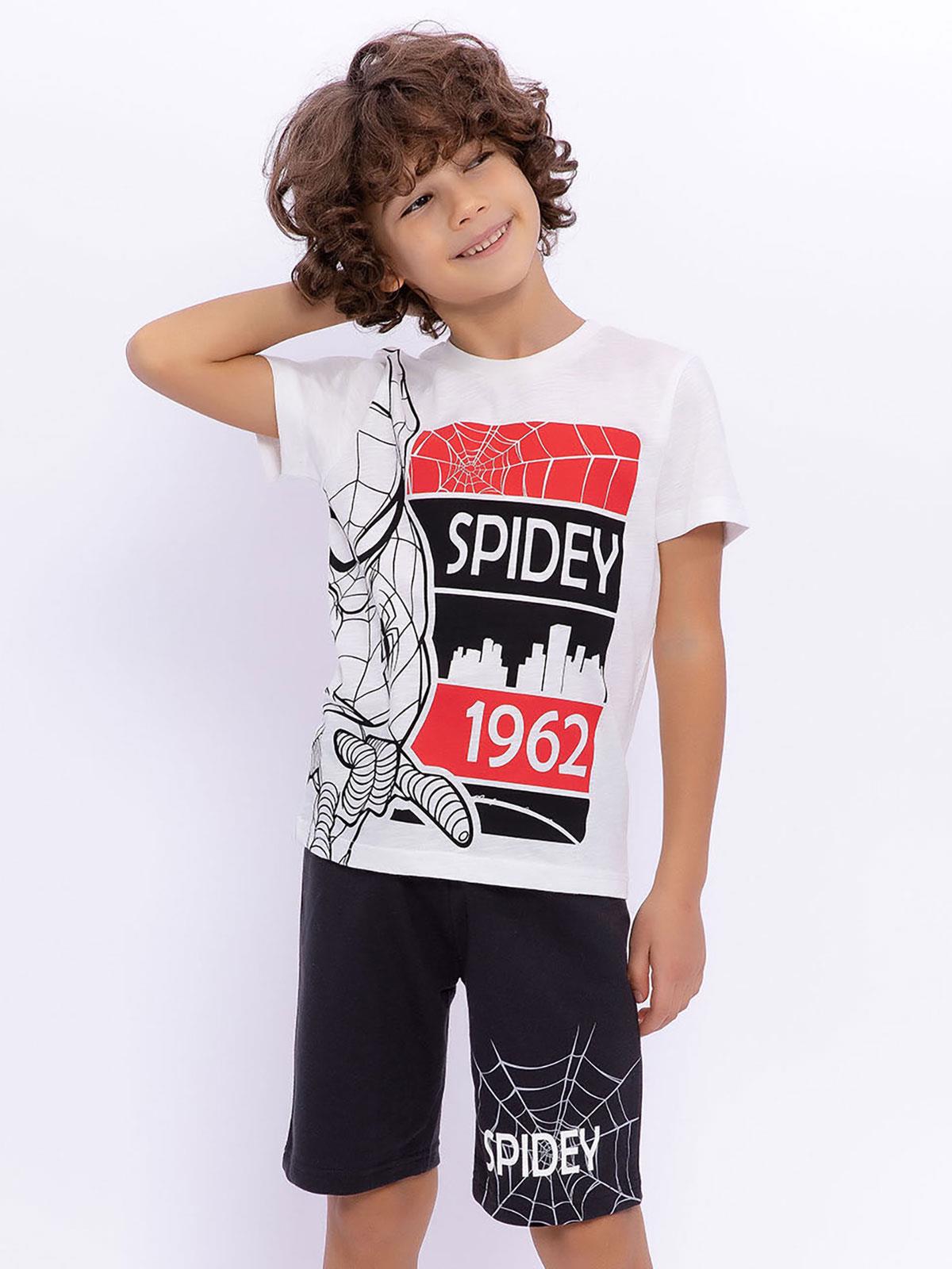 Spider-Man Erkek Çocuk Şortlu Takım 3-8 Yaş Krem