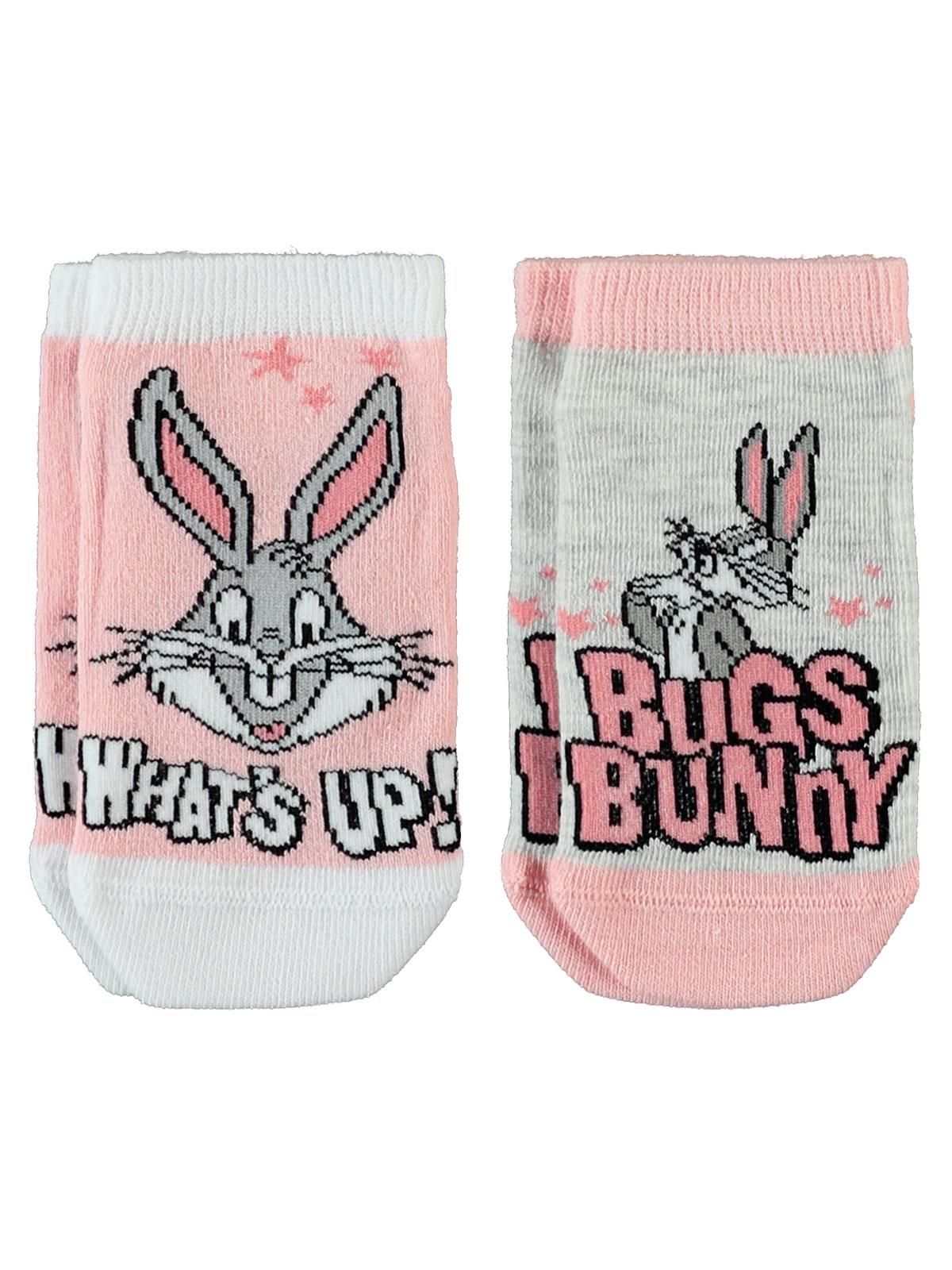 Bugs Bunny Kız Çocuk 2'li Patik Çorap 3-11 Yaş Pembe
