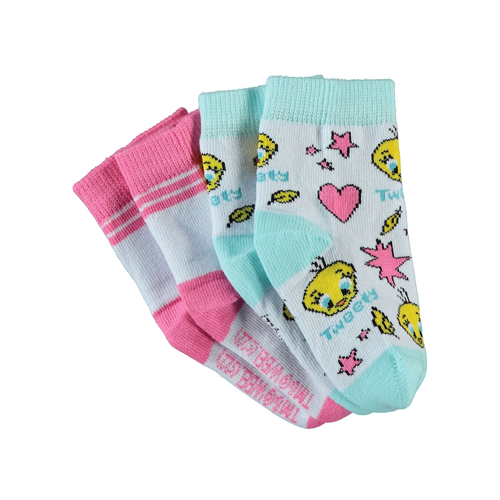 Tweety Kız Bebek 2'li Çorap Set 0-12 Ay Beyaz