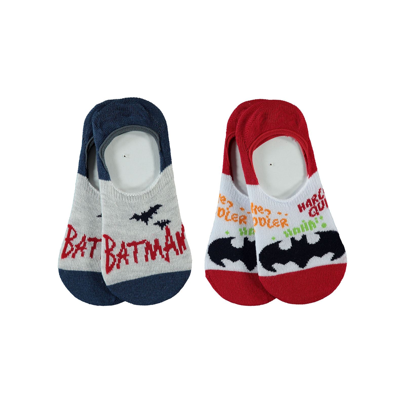 Batman Erkek Çocuk 2'li Babet Çorap 3-11 Yaş Beyaz