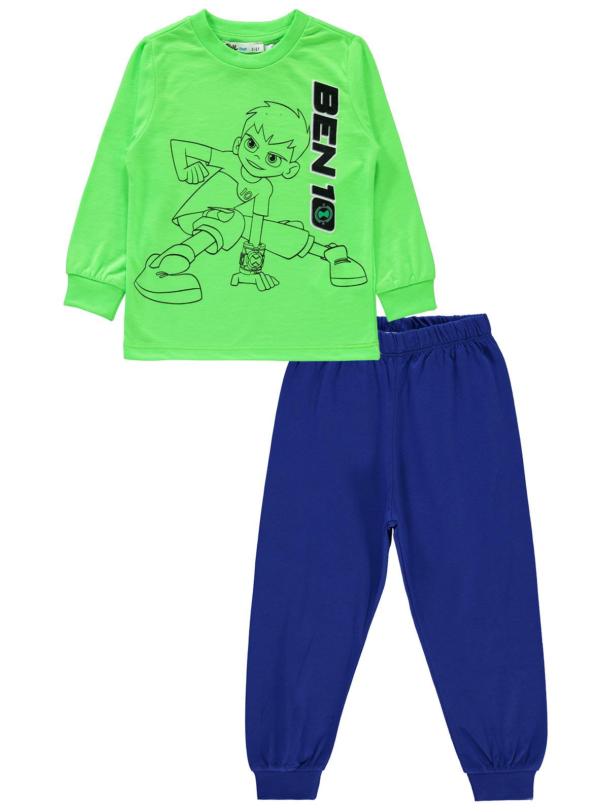 Ben10 Erkek Çocuk Pijama Takımı 2-5 Yaş Yeşil