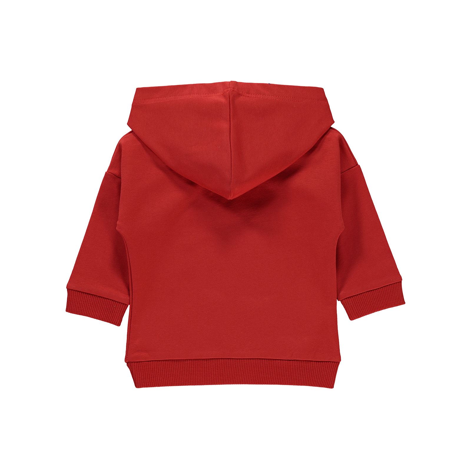 Civil Baby Erkek Bebek Kapüşonlu Sweatshirt 6-18 Ay Kırmızı