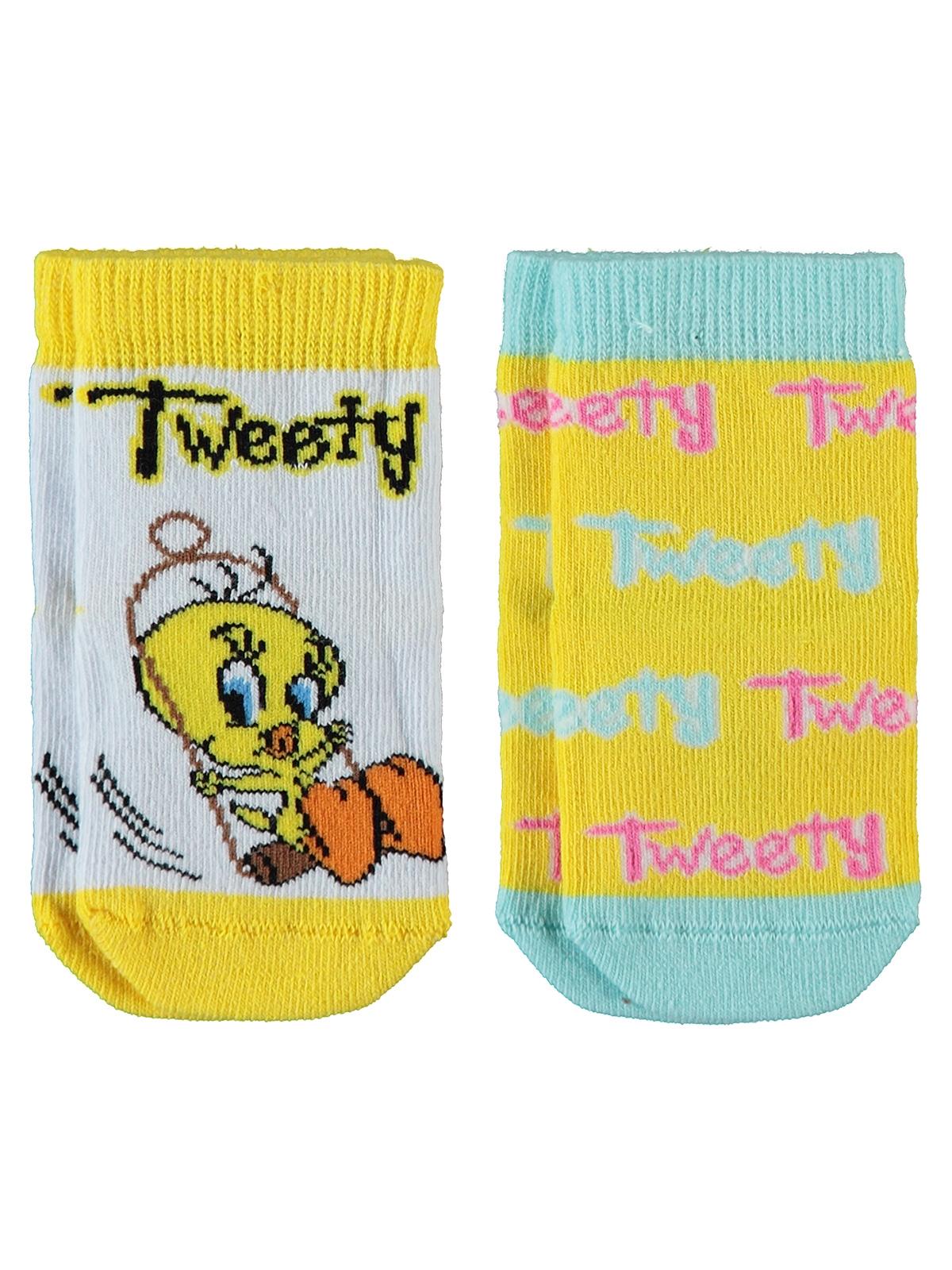 Tweety Kız Bebek 2'li Soket Çorap 0-18 Ay Sarı