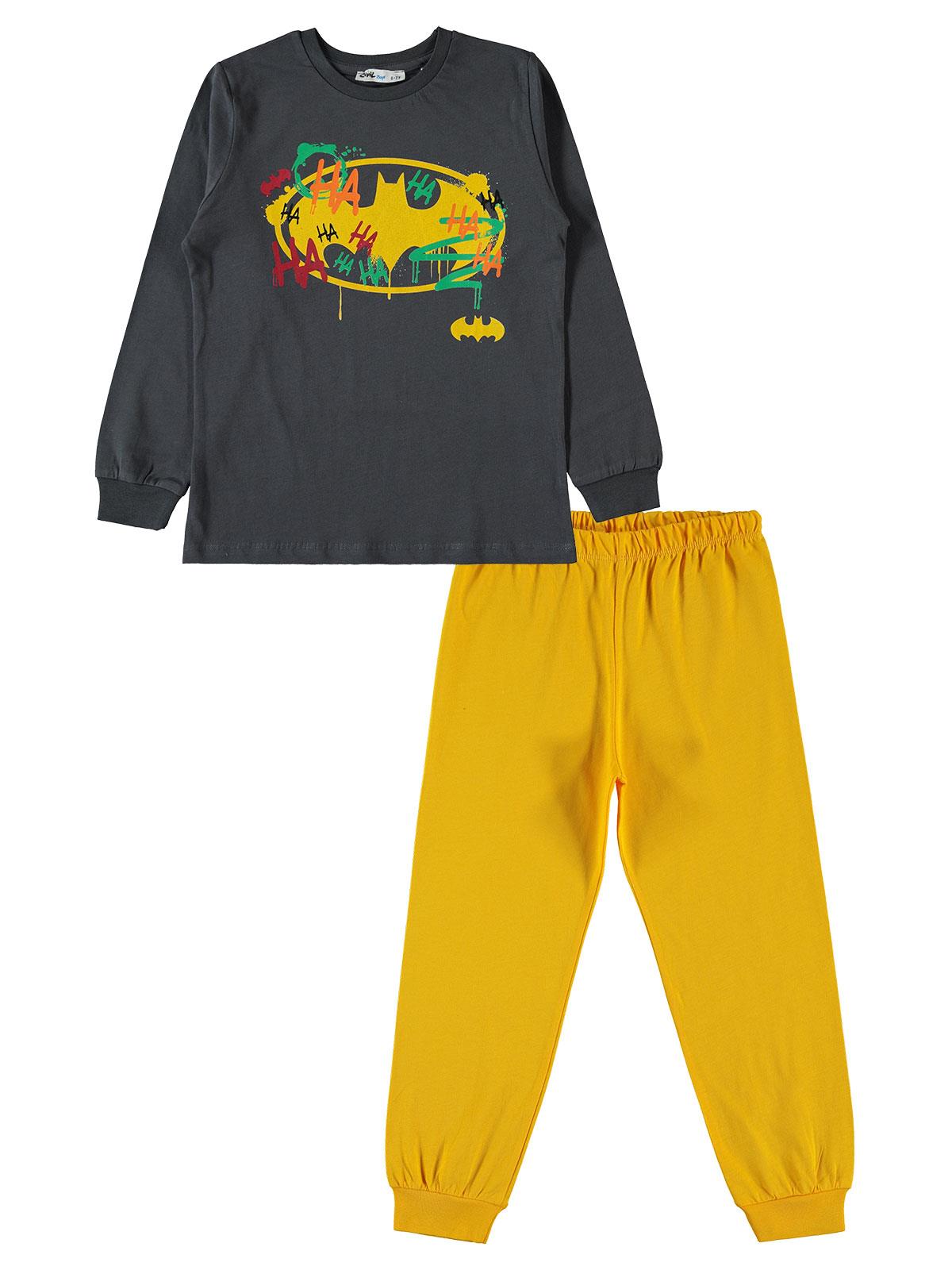 Batman Erkek Çocuk Pijama Takımı 6-9 Yaş Füme