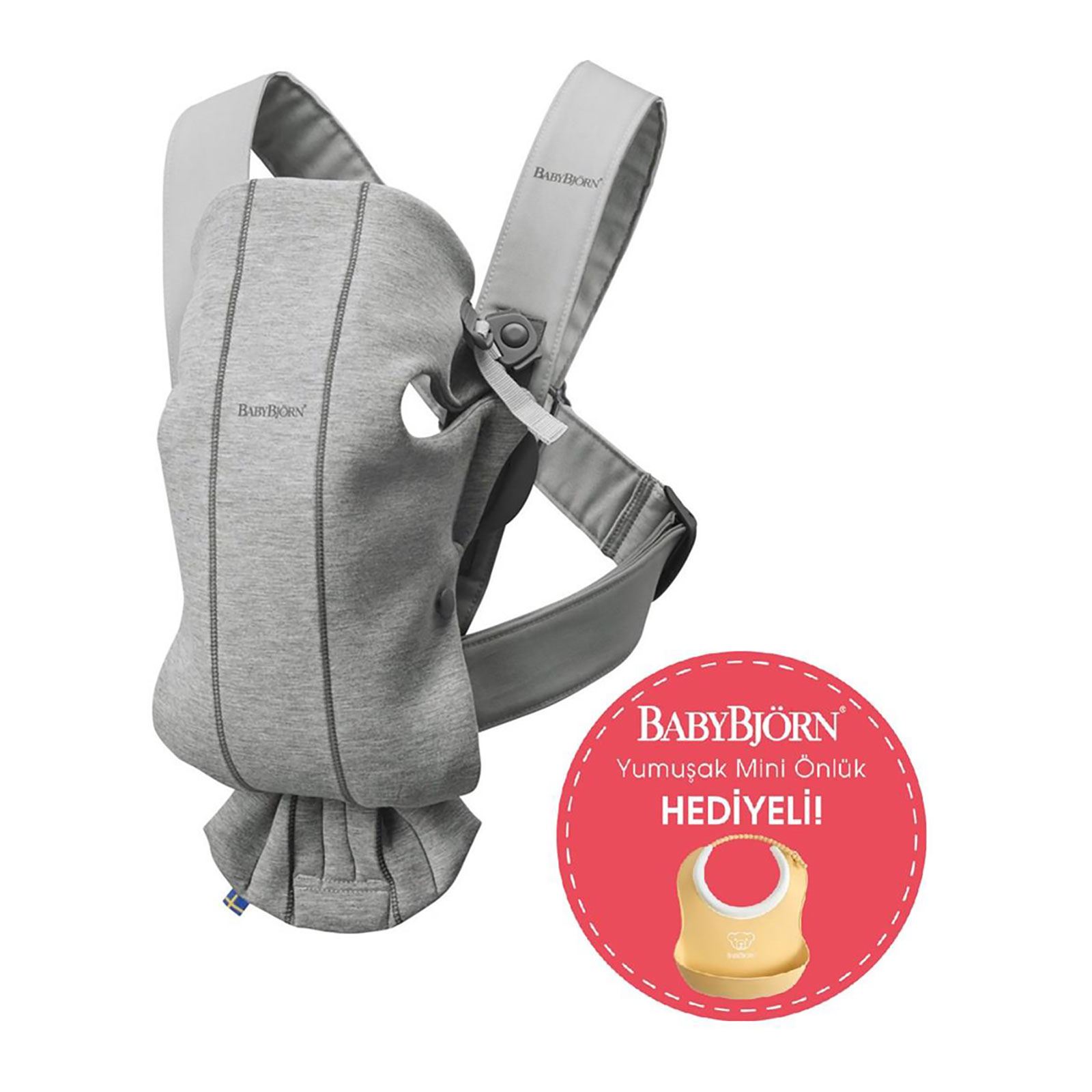 BabyBjörn Bliss Ana Kucağı Petal Cotton Oyuncaklı & Kanguru Mini 3D Cotton Jerse / Light Grey