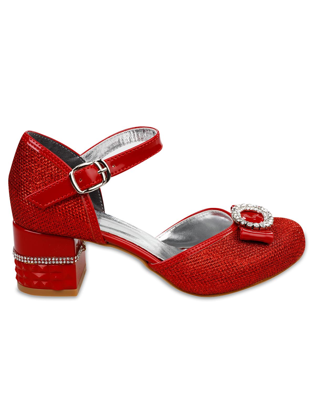 Harli Kız Çocuk Abiye Ayakkabı 33-37 Numara Kırmızı