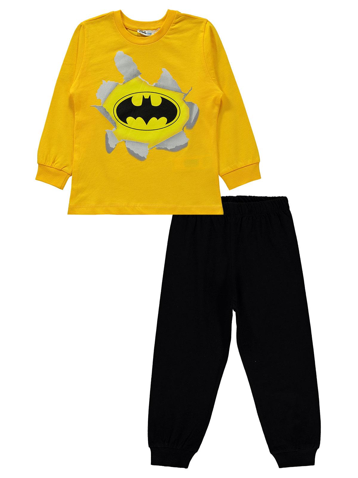 Batman Erkek Çocuk Pijama Takımı 2-5 Yaş Hardal