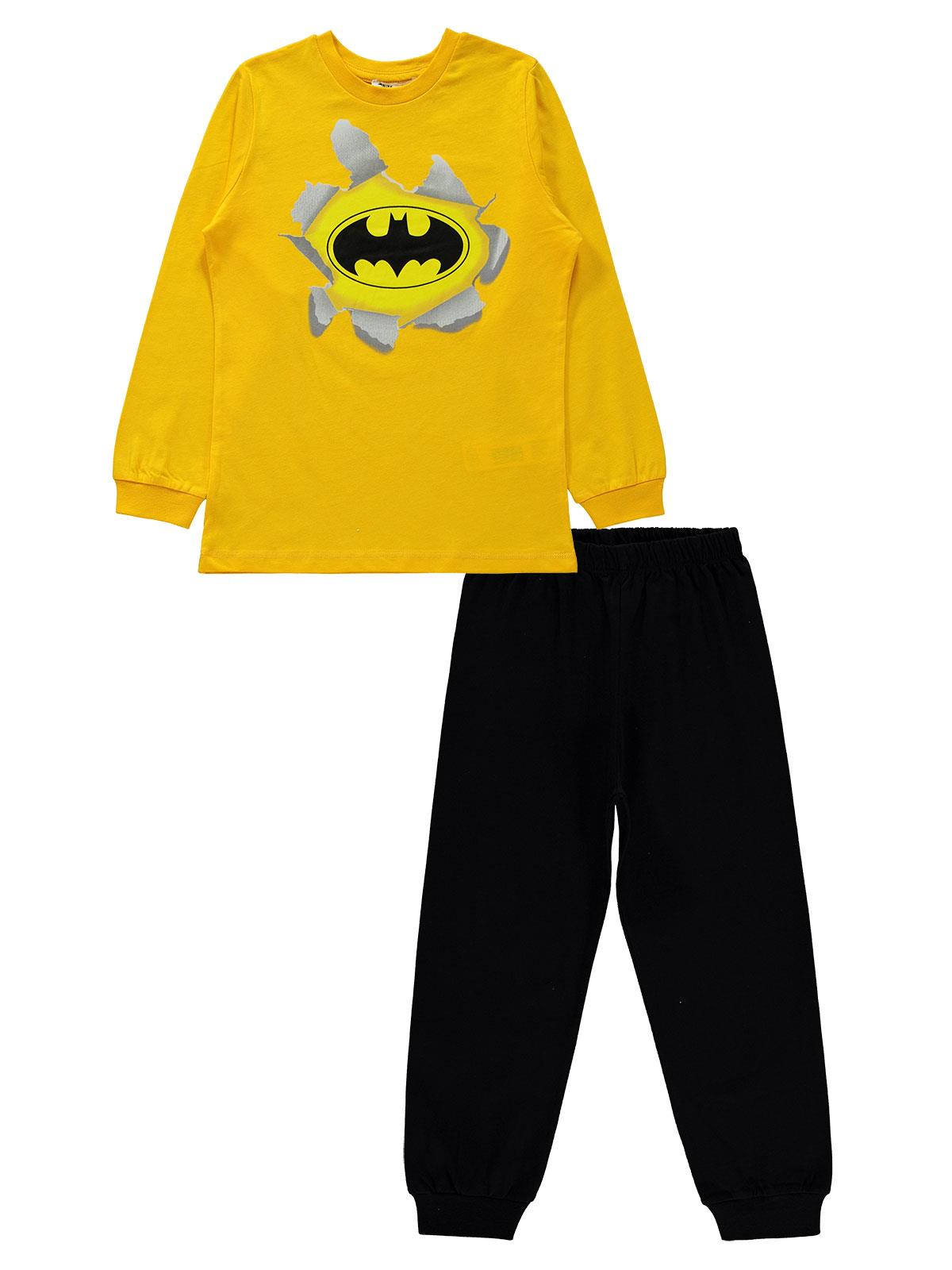 Batman Erkek Çocuk Pijama Takımı 6-9 Yaş Hardal