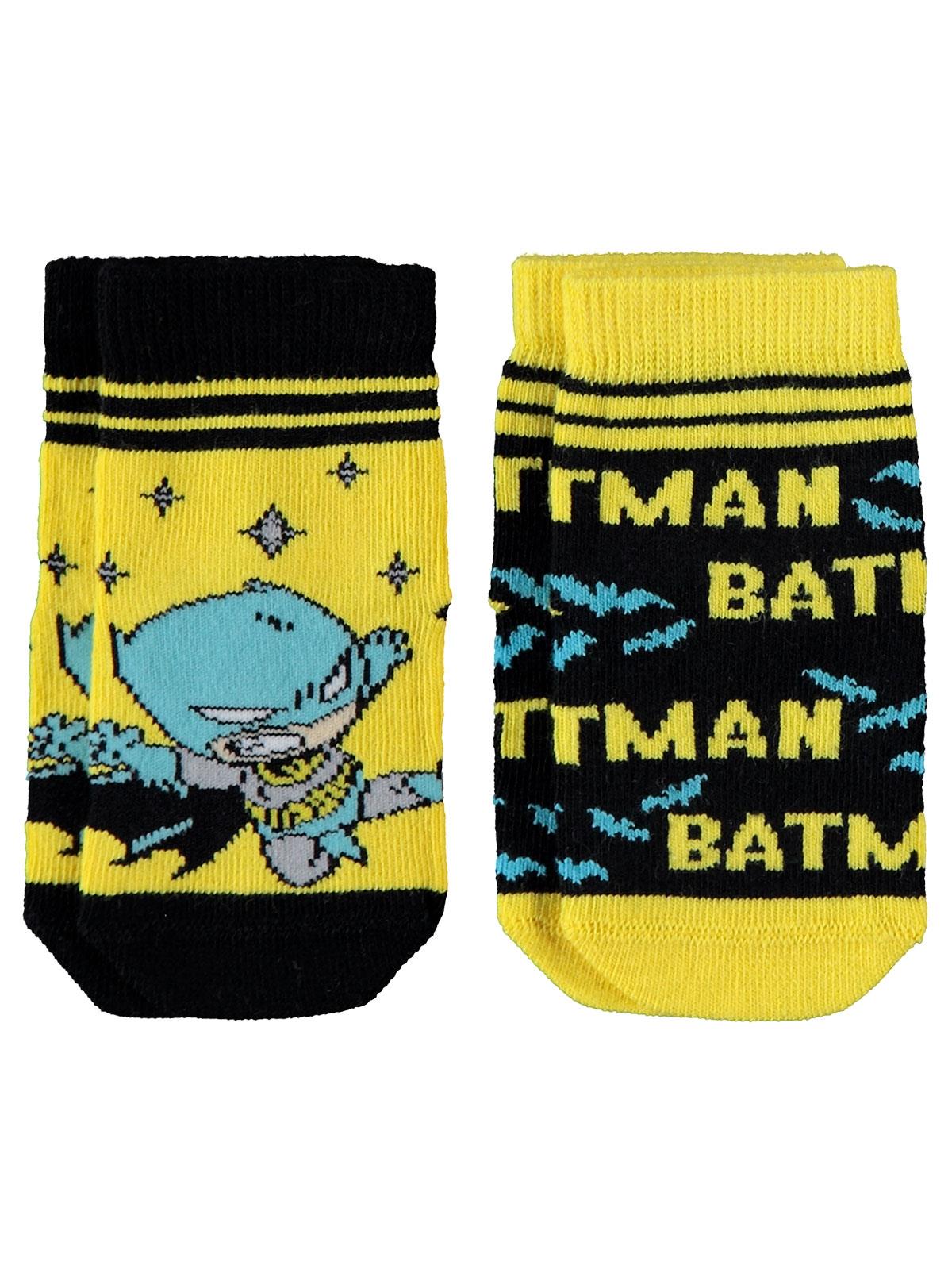 Batman Erkek Bebek 2'li Soket Çorap 0-24 Ay Sarı