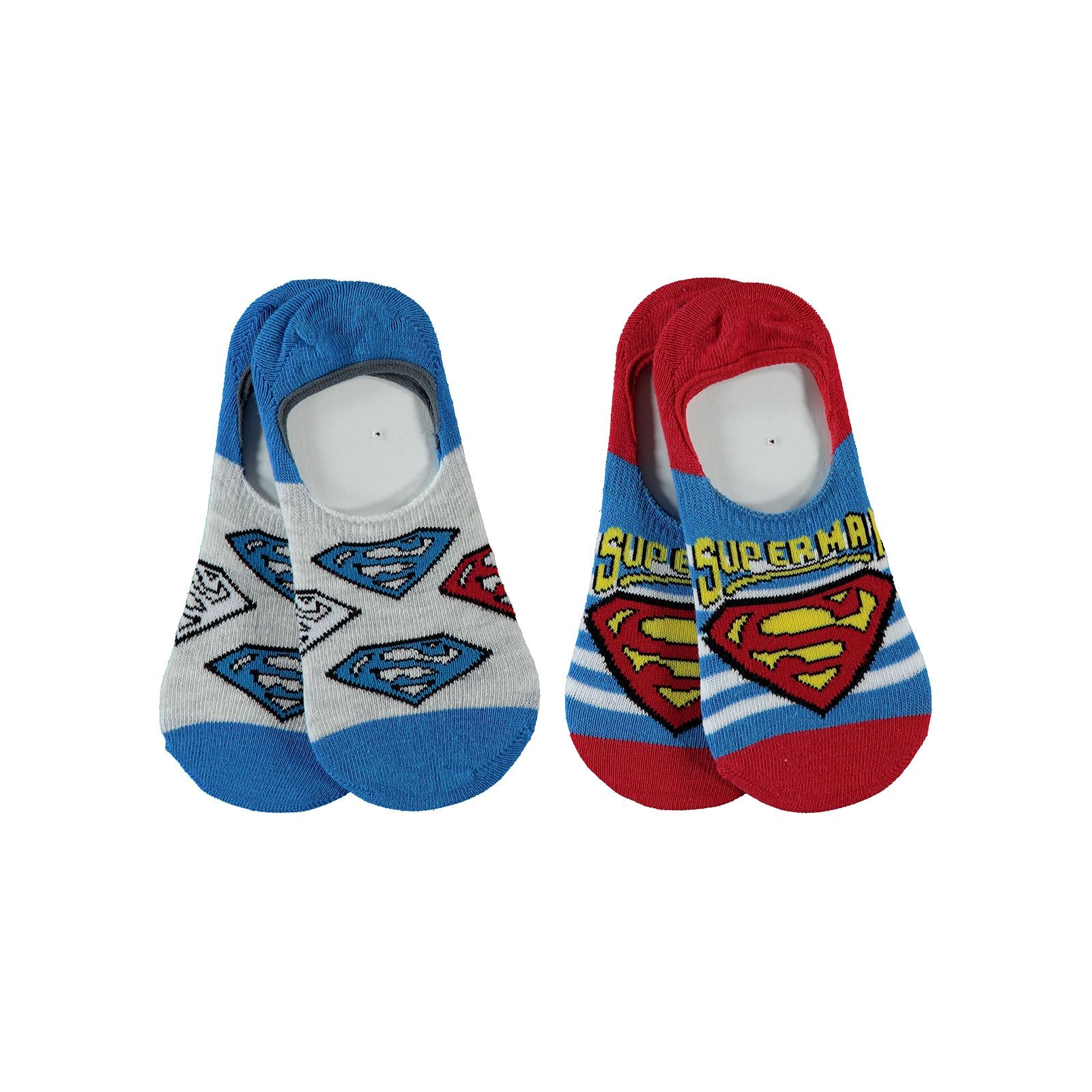 Süperman Erkek Çocuk 2'li Babet Çorap 3-11 Yaş Lacivert