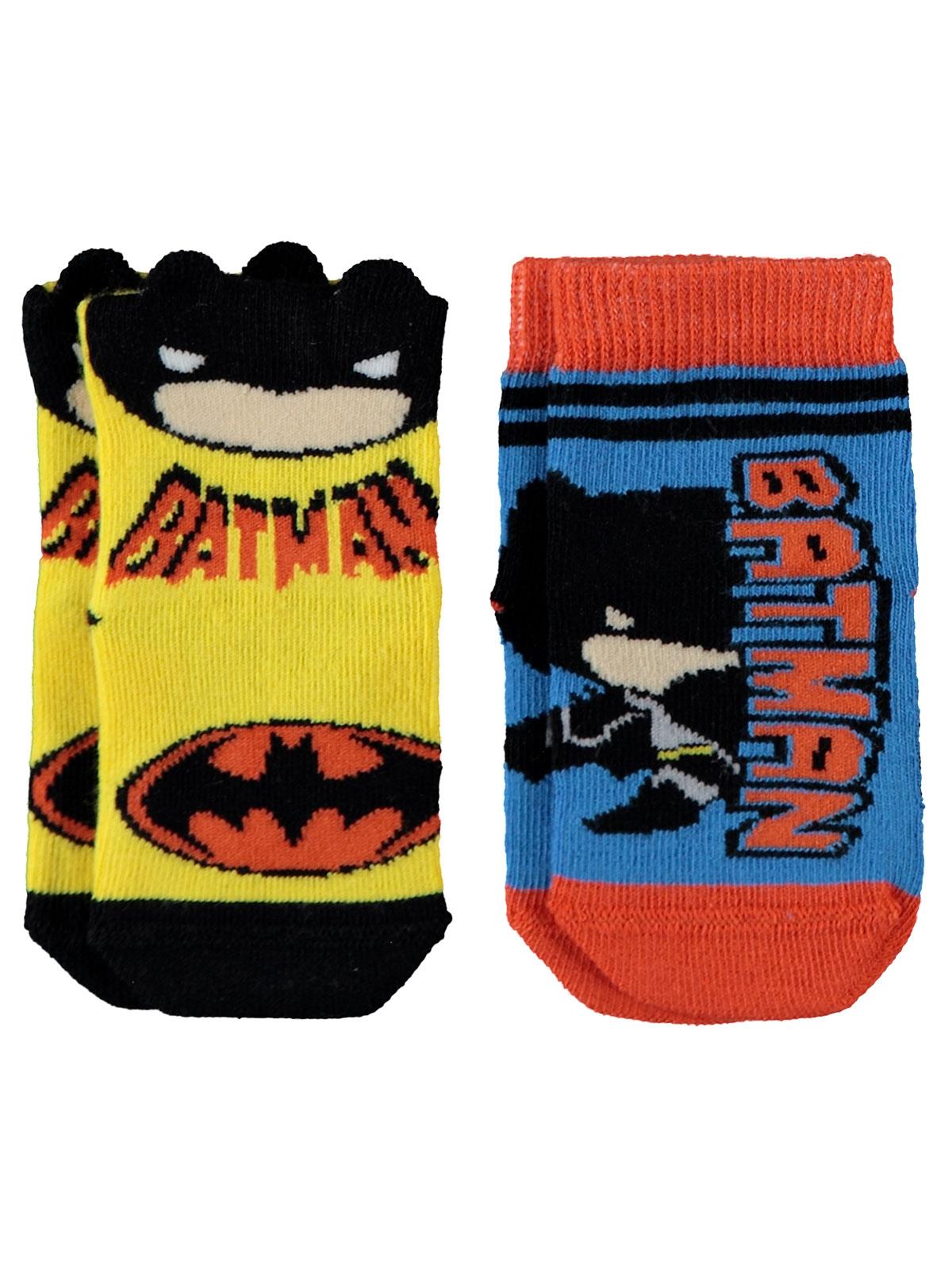 Batman Erkek Bebek 2'li Patik Çorap 0-12 Ay Sarı