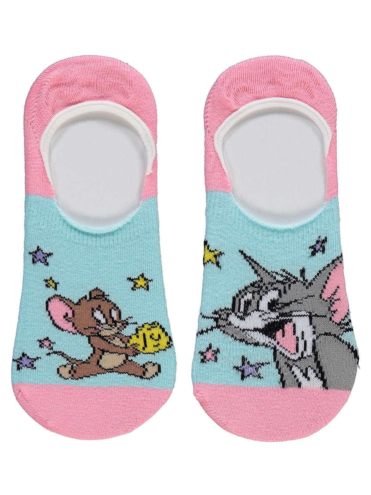 Tom And Jerry Kız Çocuk 2'li Babet Çorap 3-11 Yaş Pembe