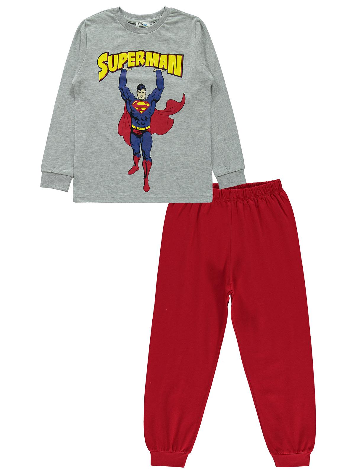 Süperman Erkek Çocuk Pijama Takımı 6-9 Yaş Grimelanj