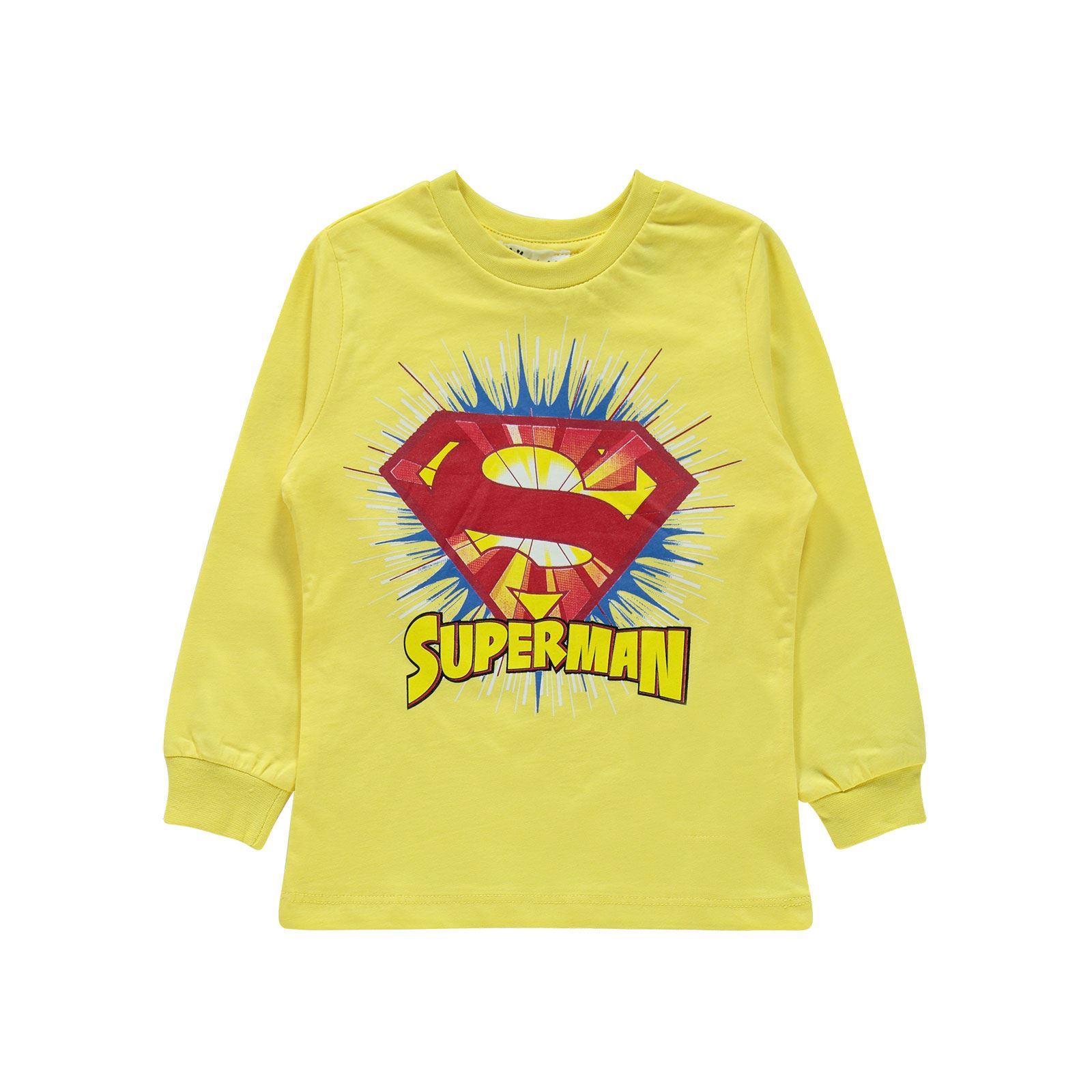 Süperman Erkek Çocuk Pijama Takımı 2-5 Yaş Sarı