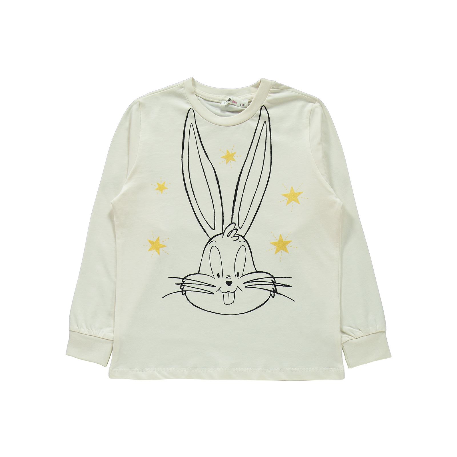 Bugs Bunny Kız Çocuk Pijama Takımı 6-9 Yaş Krem
