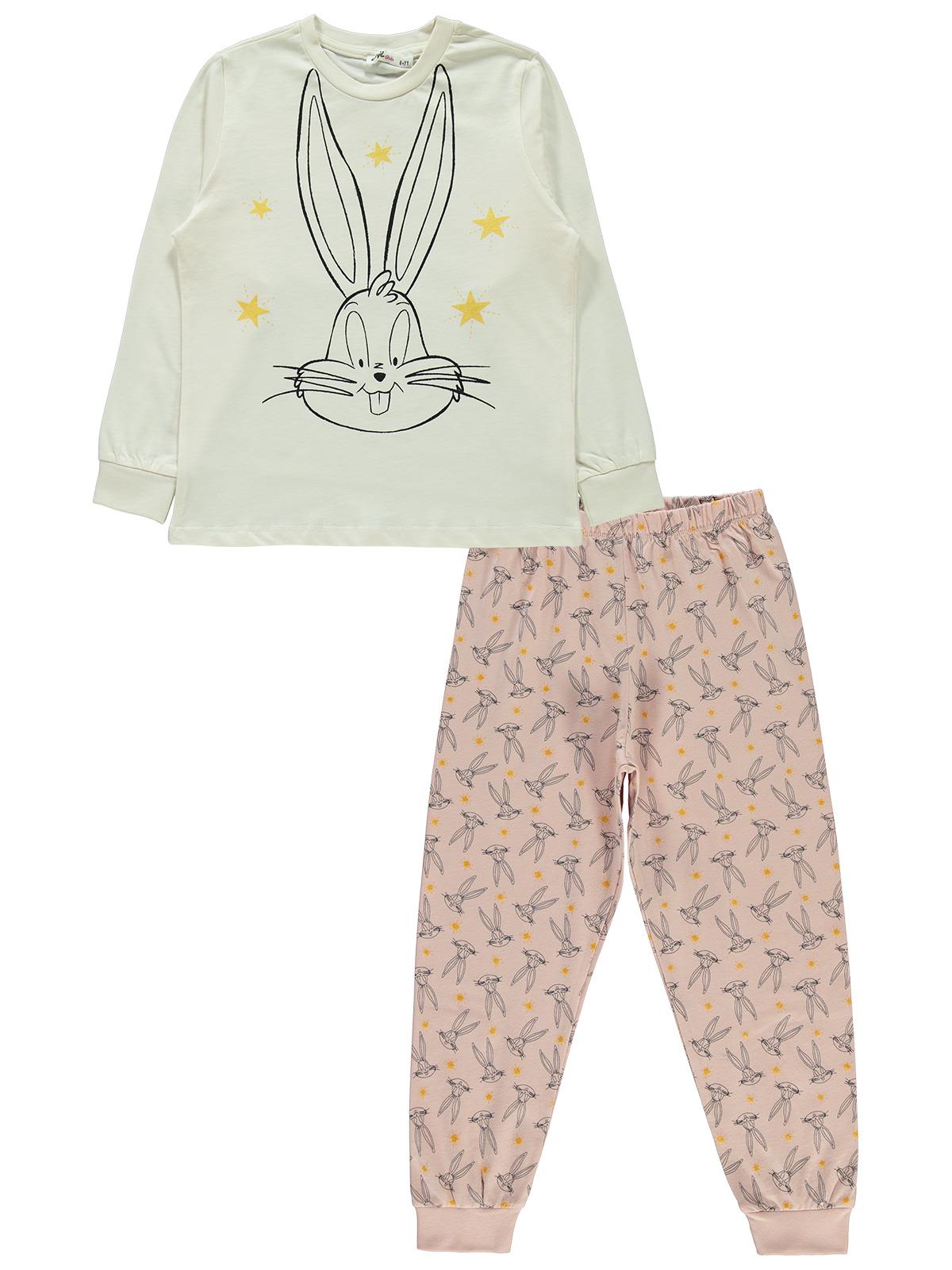 Bugs Bunny Kız Çocuk Pijama Takımı 10-13 Yaş Fil Dişi