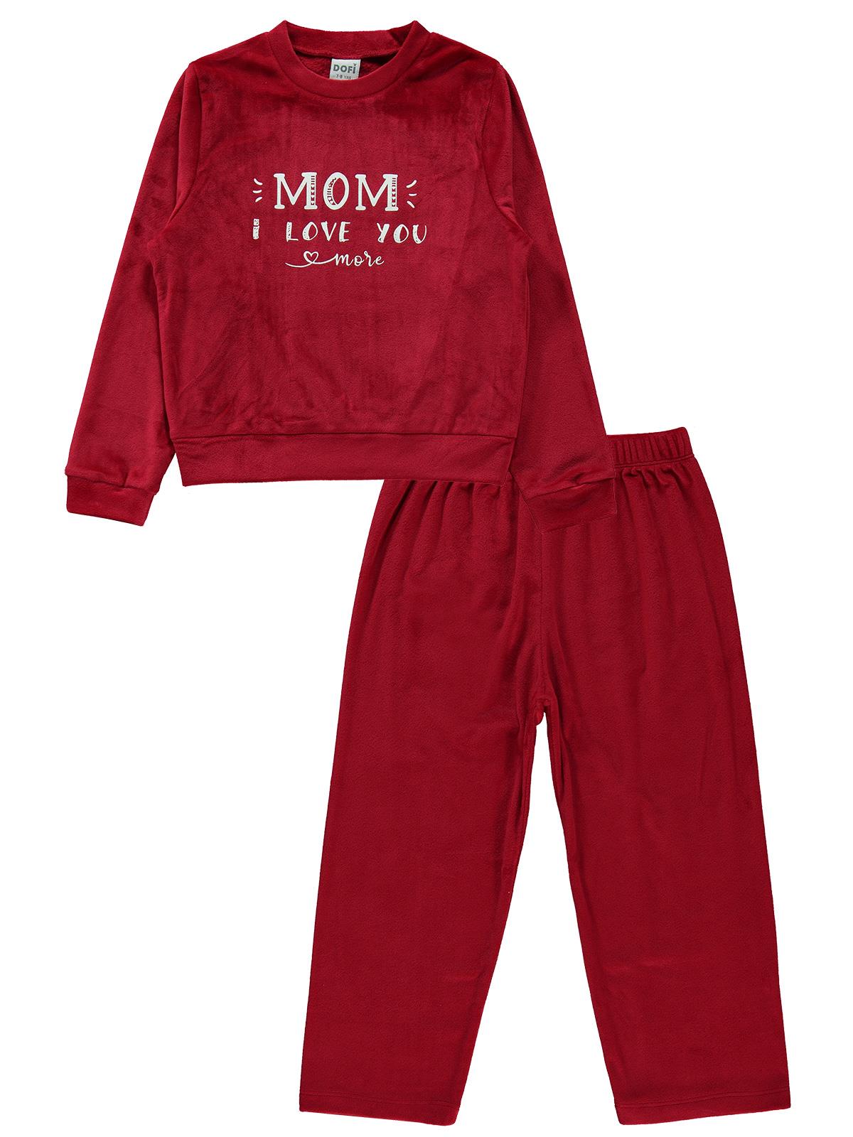 Dofi Kız Çocuk Pijama Takımı 7-11 Yaş Bordo