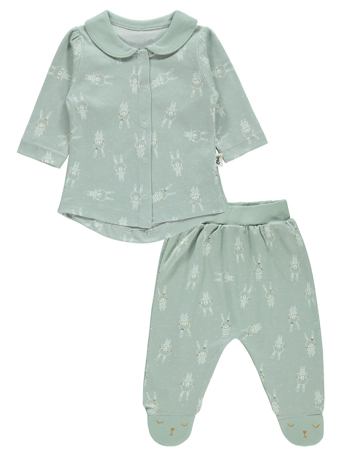Civil Baby Kız Bebek Pijama Takımı 3-6 Ay Yeşil